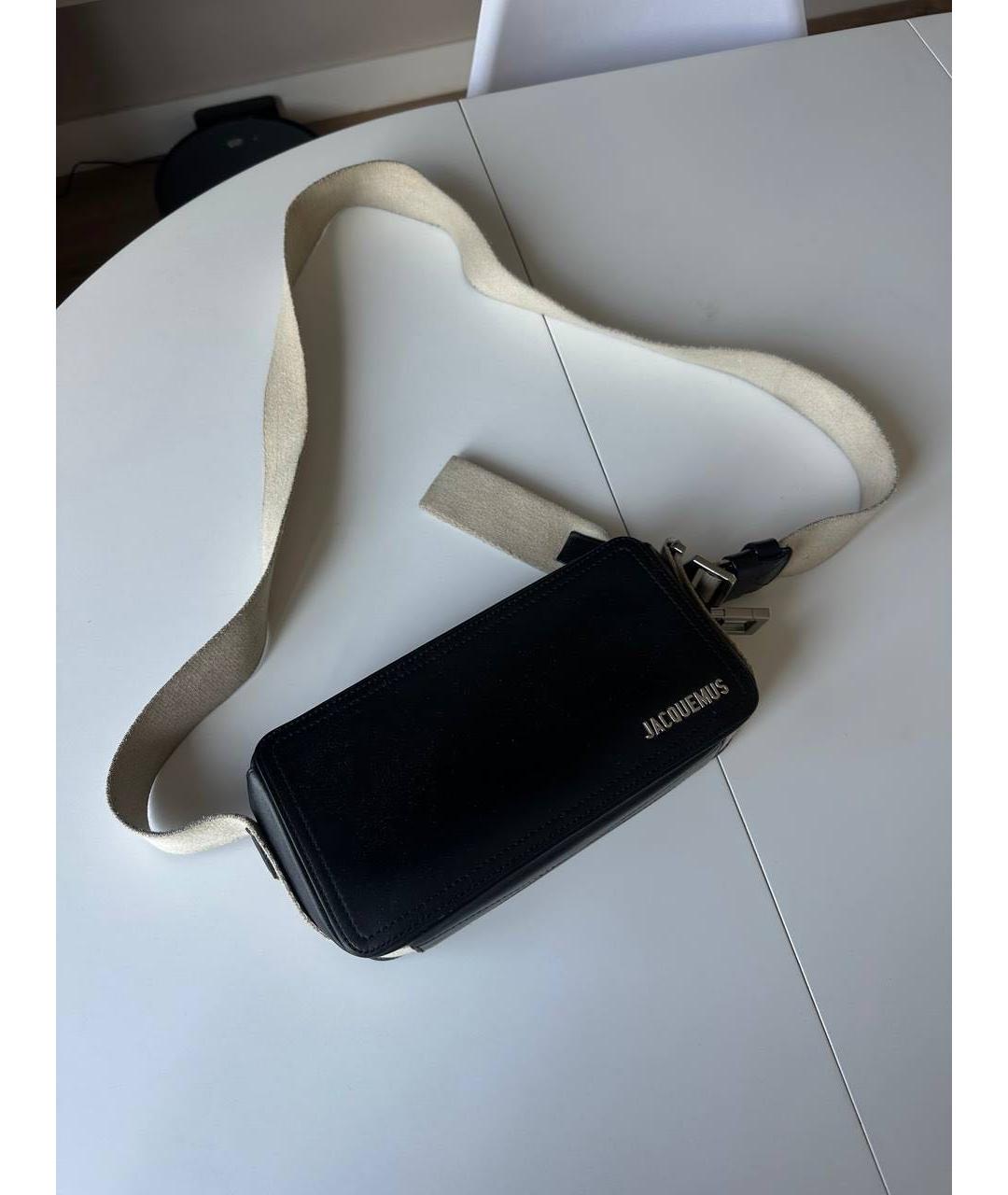 JACQUEMUS Черная кожаная сумка на плечо, фото 6