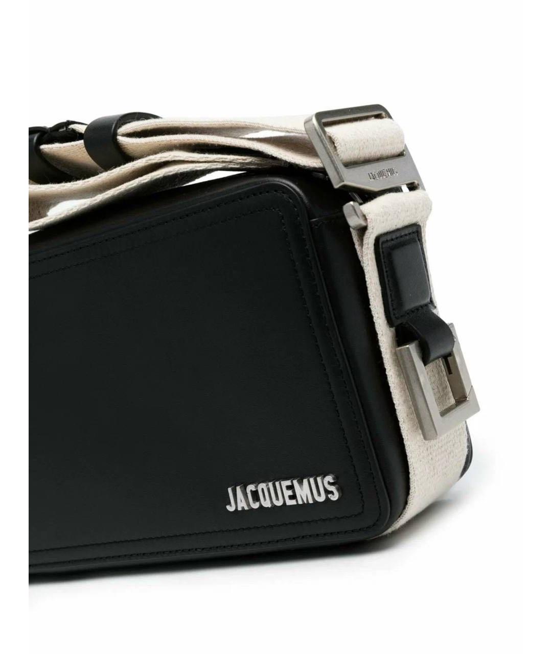 JACQUEMUS Черная кожаная сумка на плечо, фото 3