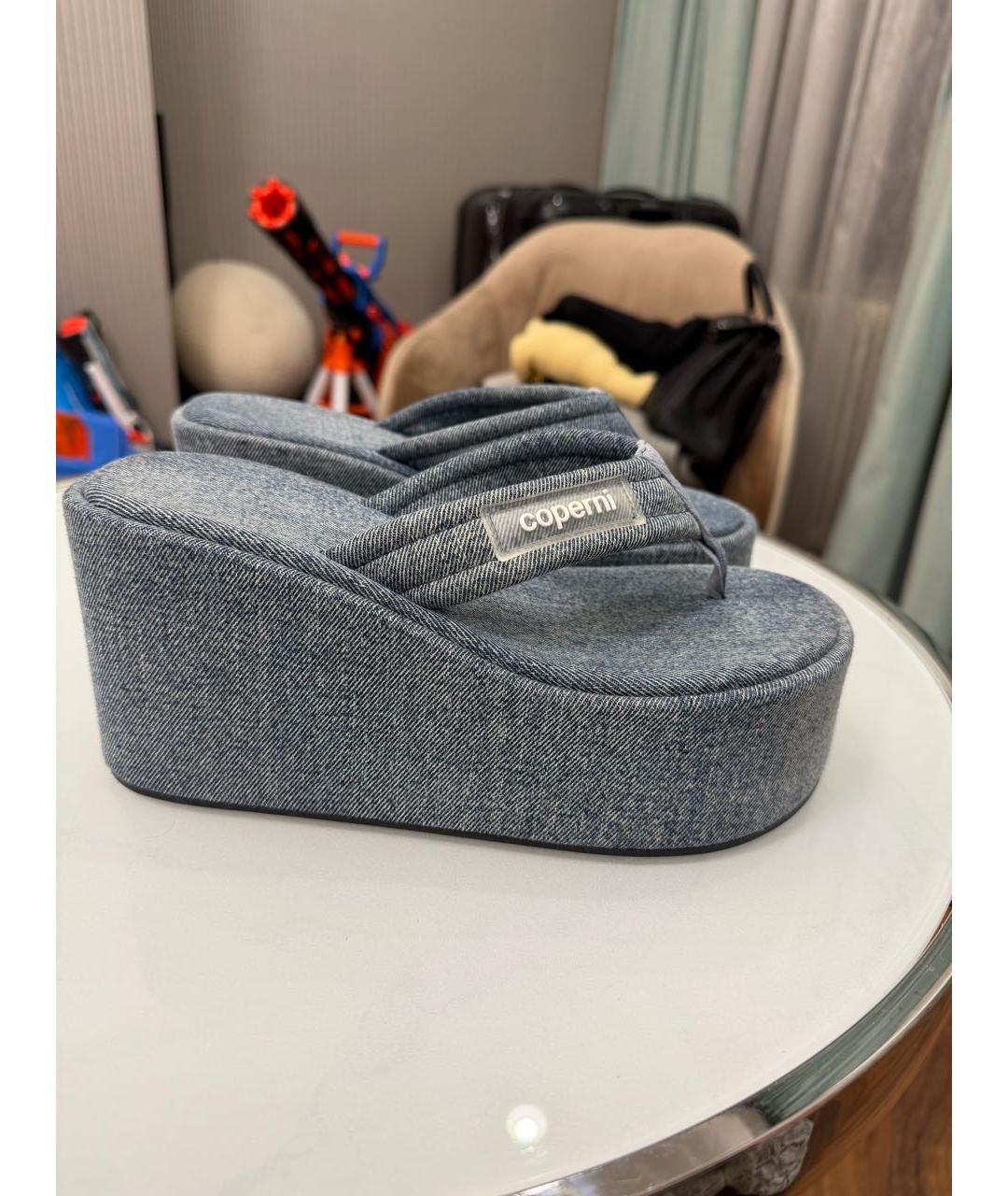 COPERNI Синие текстильные шлепанцы, фото 6