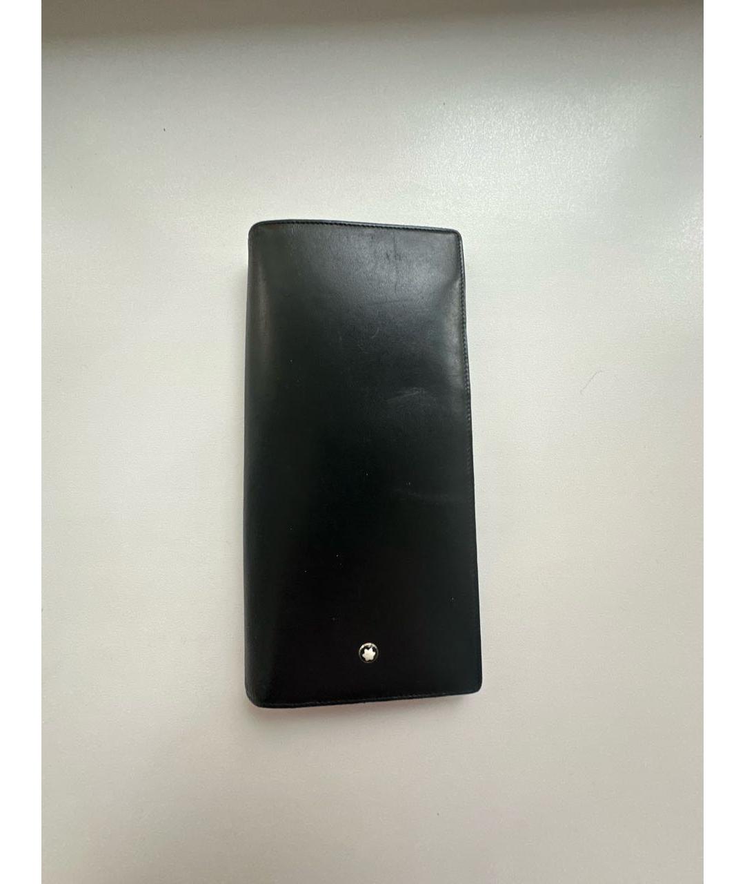 MONTBLANC Черный кожаный кошелек, фото 3