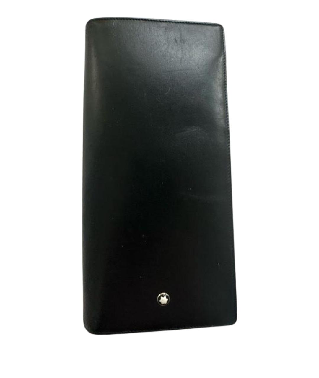 MONTBLANC Черный кожаный кошелек, фото 1