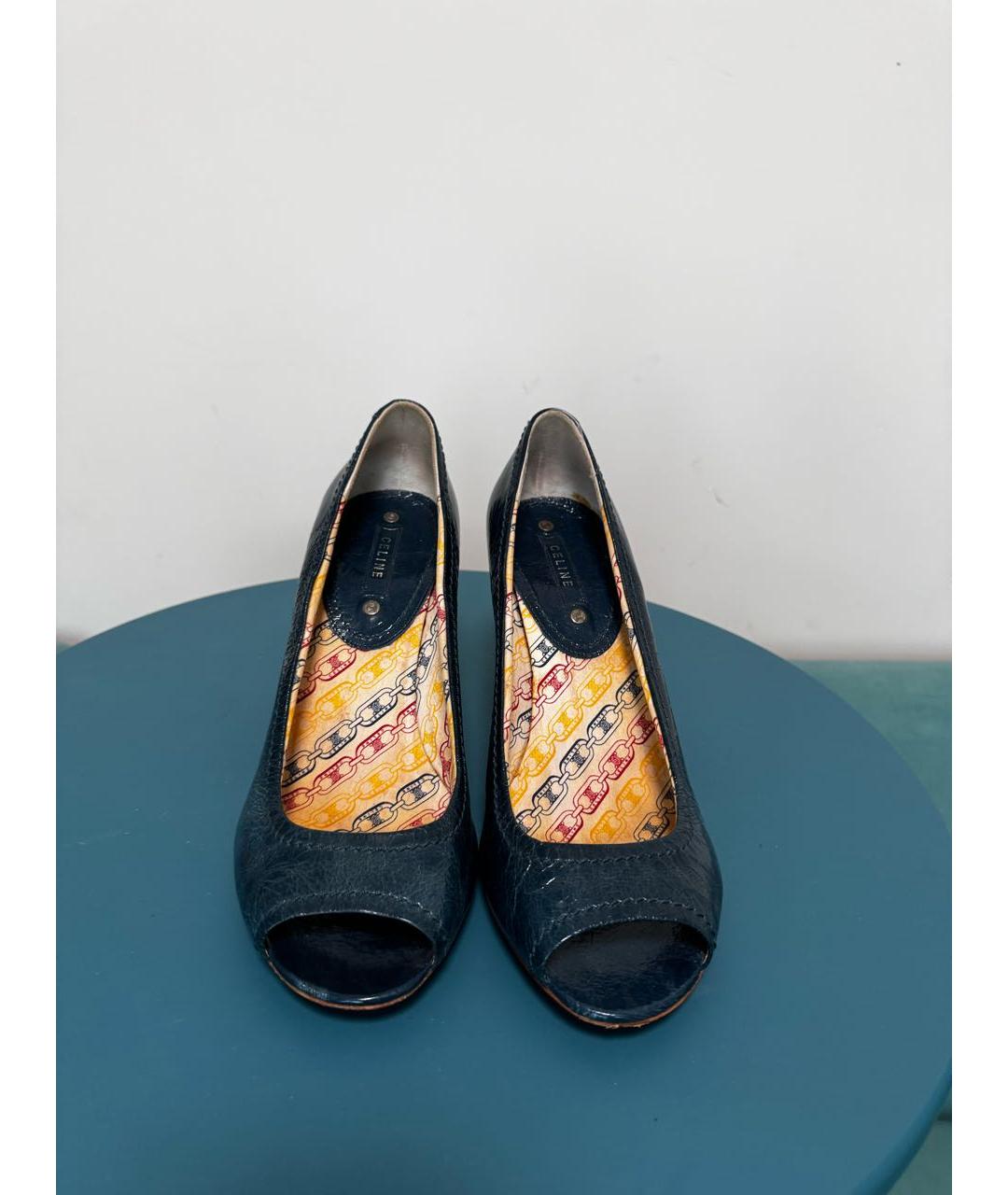 CELINE Темно-синие кожаные туфли, фото 2