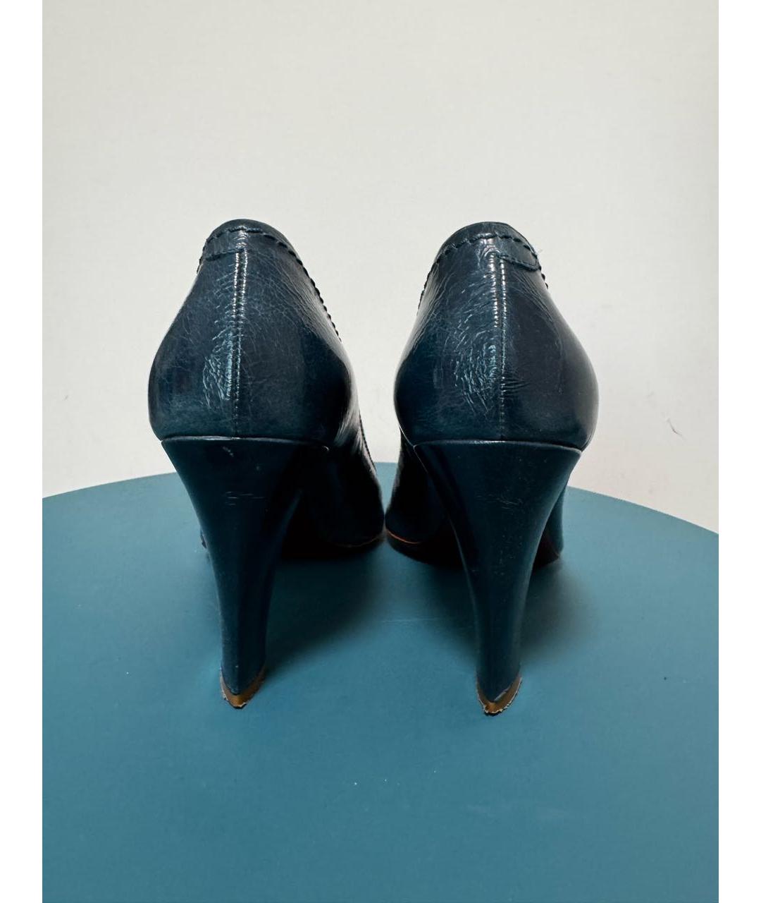 CELINE Темно-синие кожаные туфли, фото 4