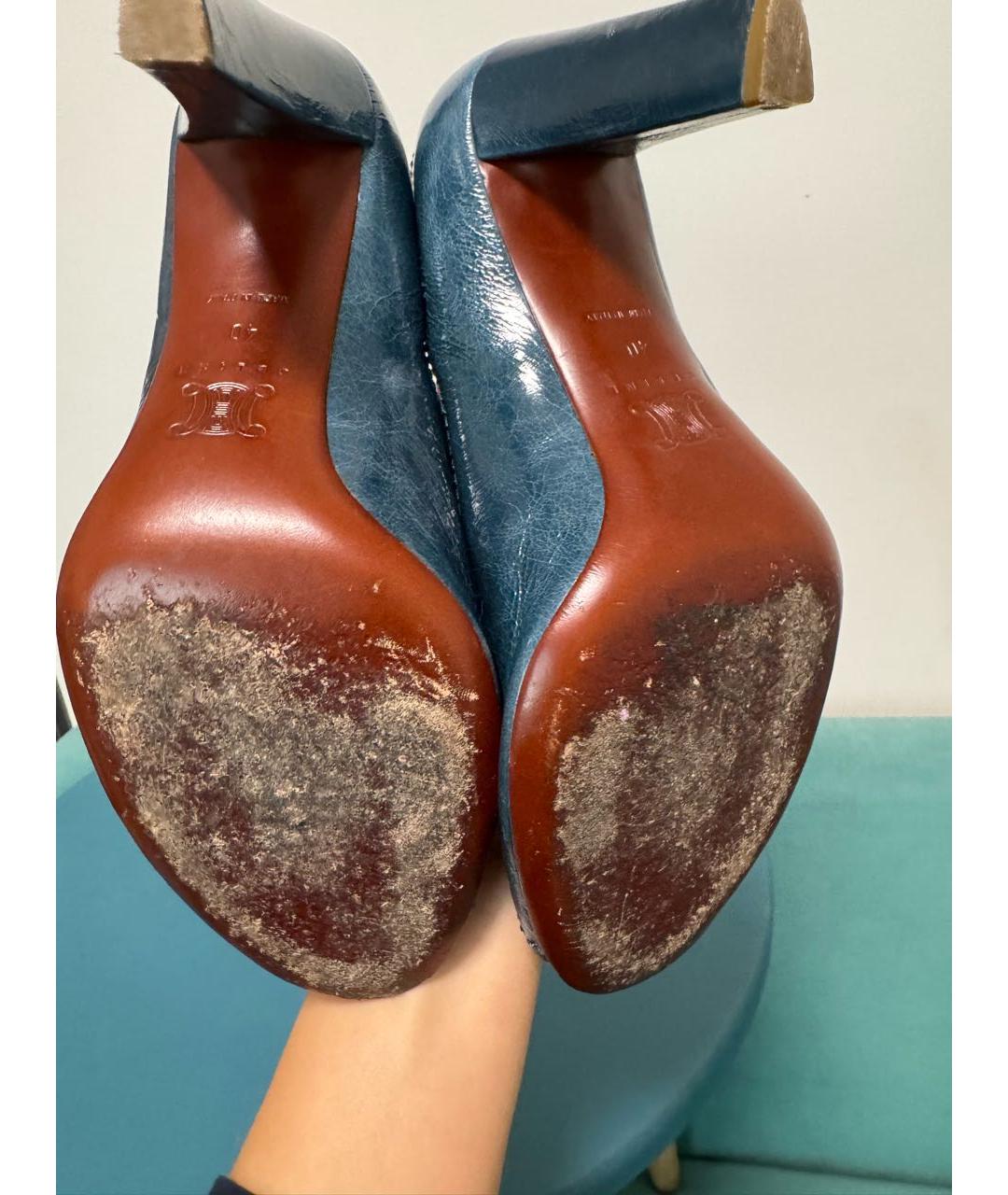 CELINE Темно-синие кожаные туфли, фото 5