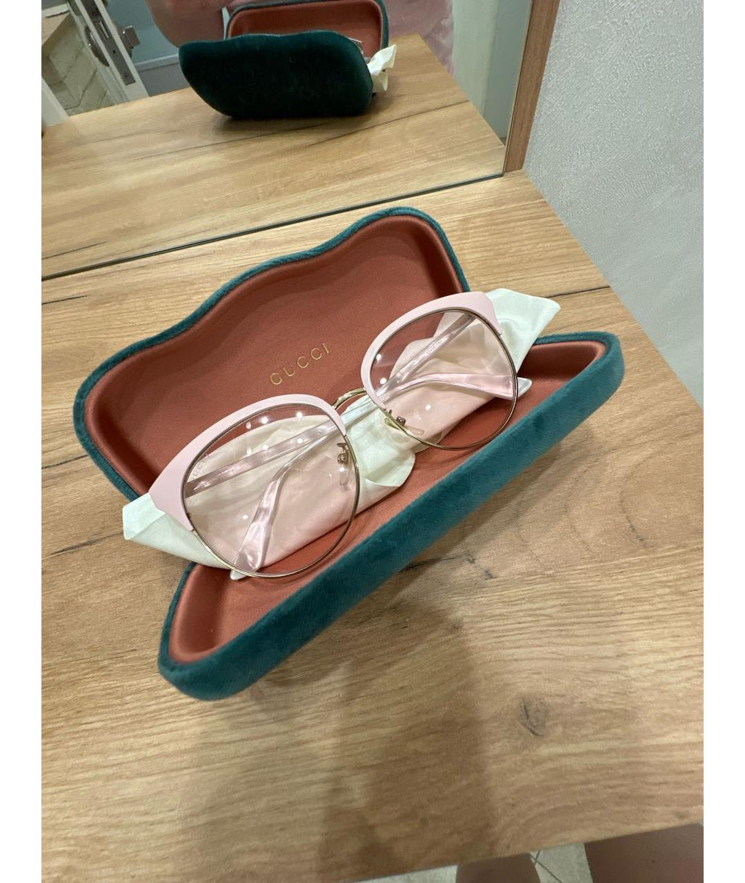 GUCCI Розовые пластиковые солнцезащитные очки, фото 2