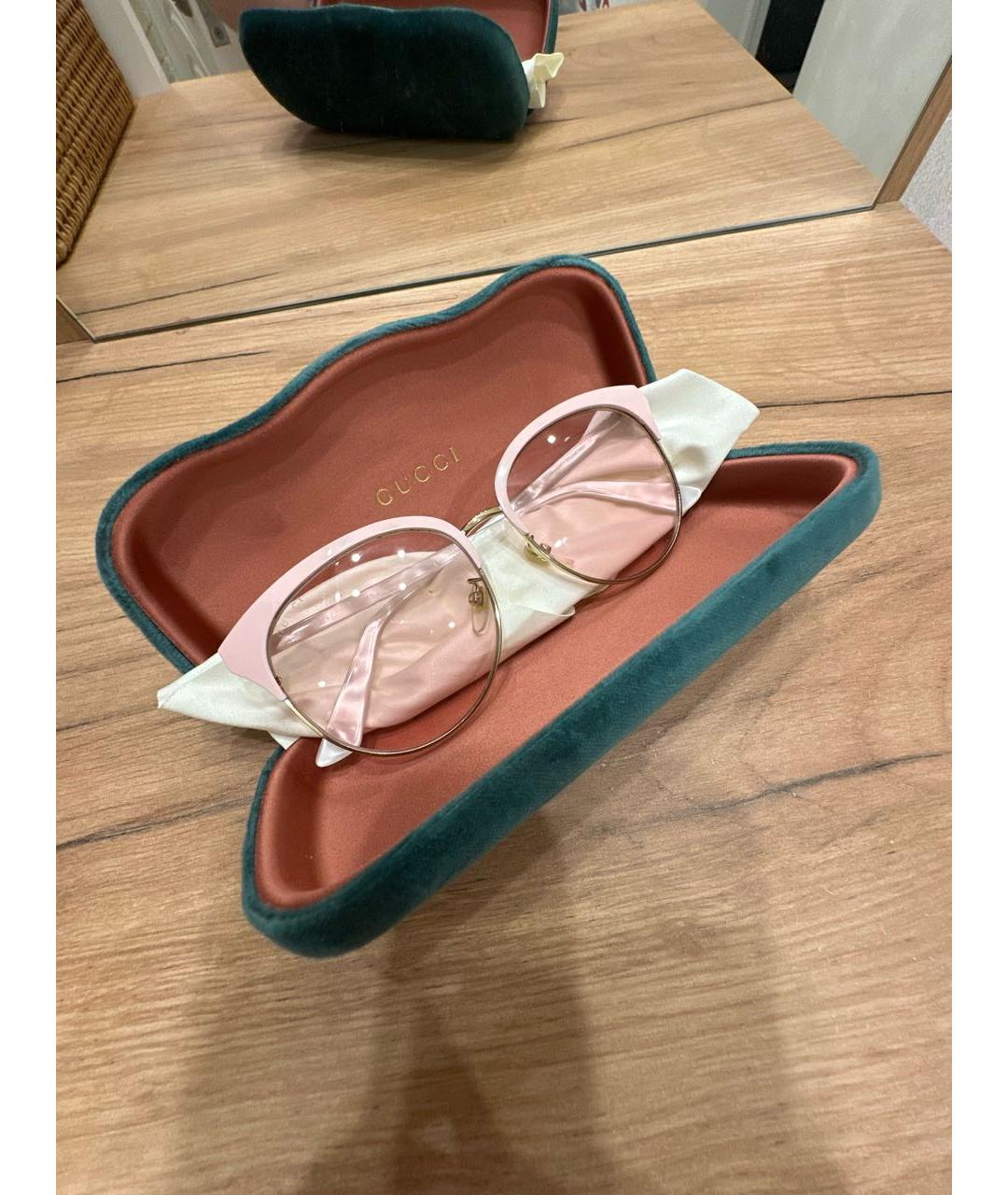 GUCCI Розовые пластиковые солнцезащитные очки, фото 3