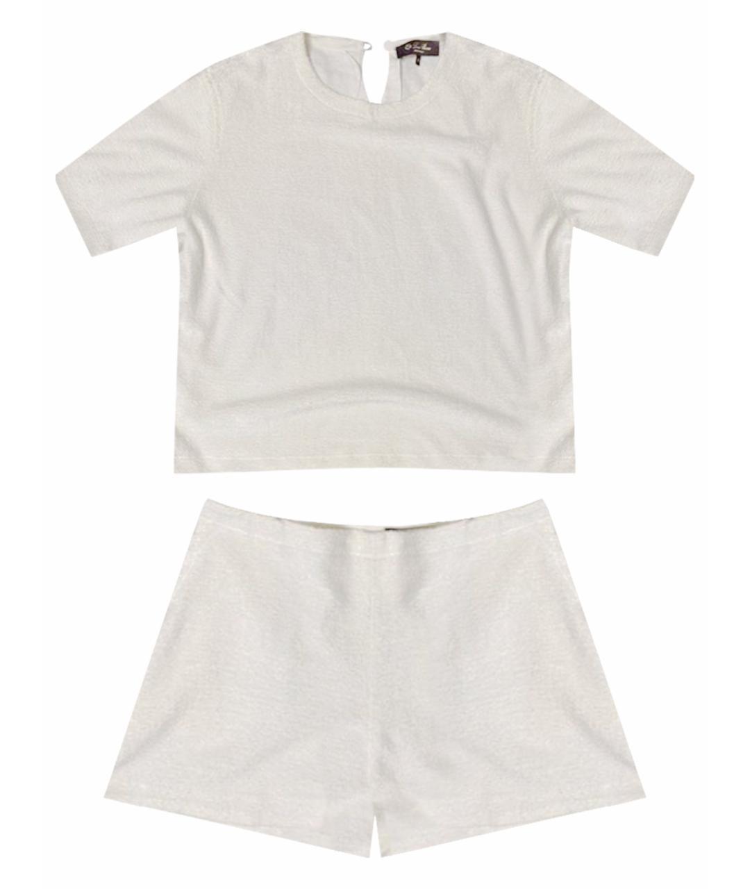 LORO PIANA Белый льняной костюм с юбками, фото 1