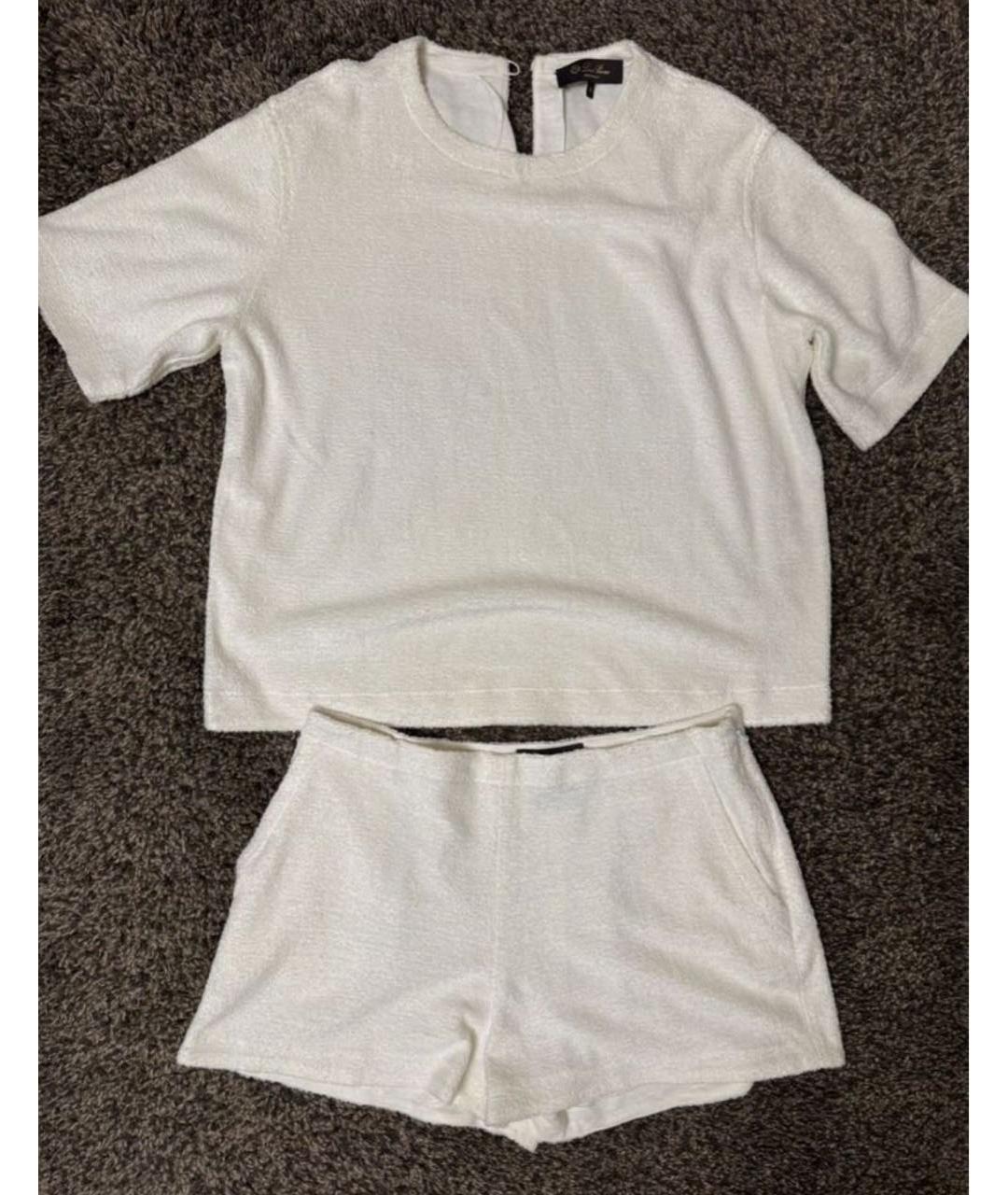 LORO PIANA Белый льняной костюм с юбками, фото 6