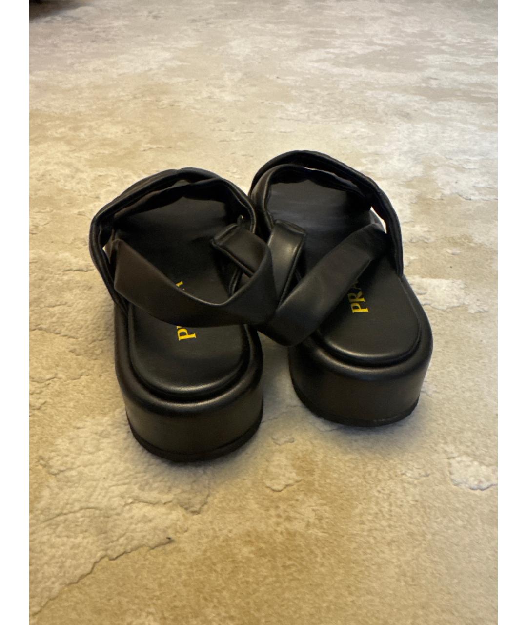 PRADA Черные кожаные сандалии, фото 5