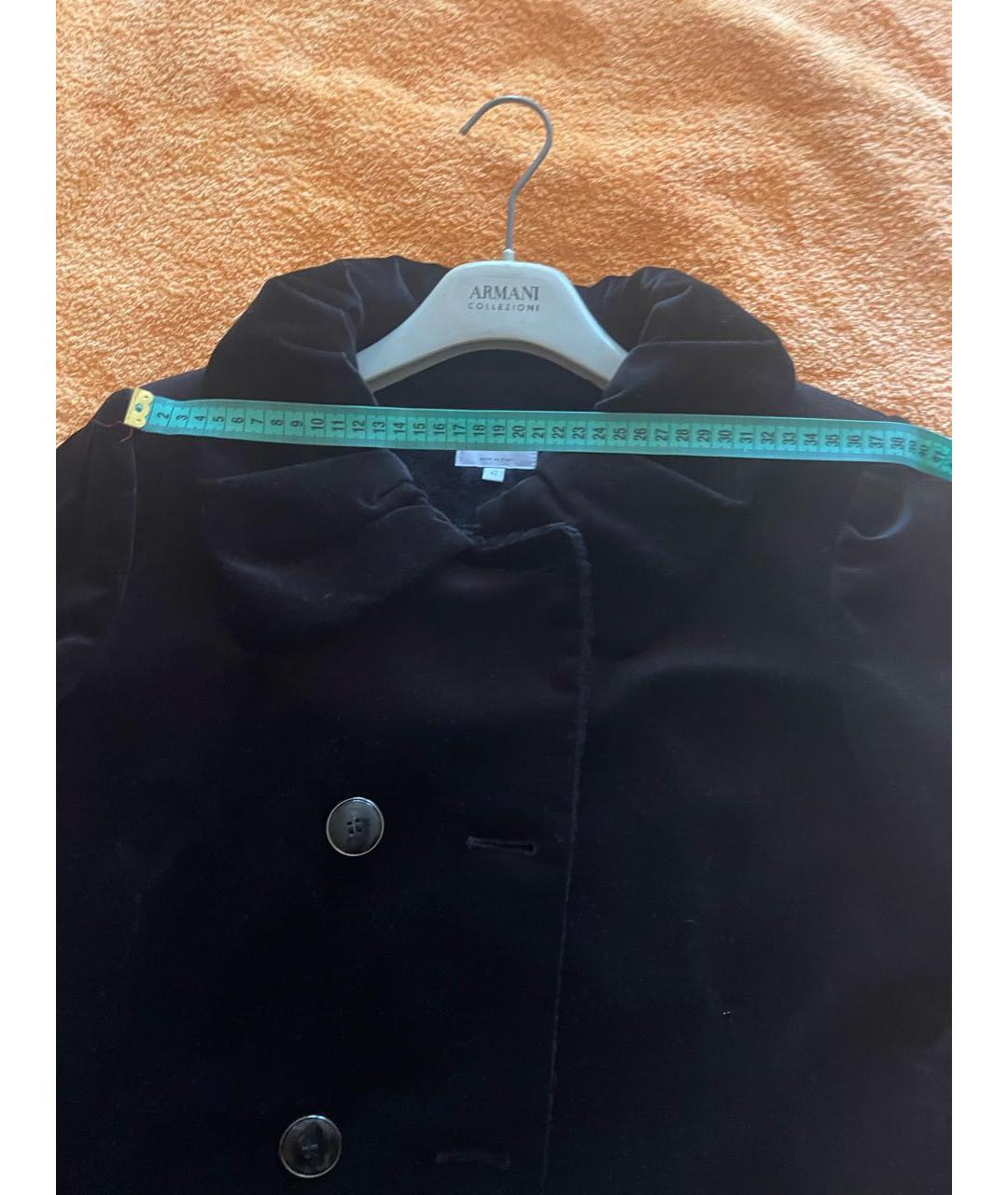 ARMANI COLLEZIONI Черное бархатное пальто, фото 4