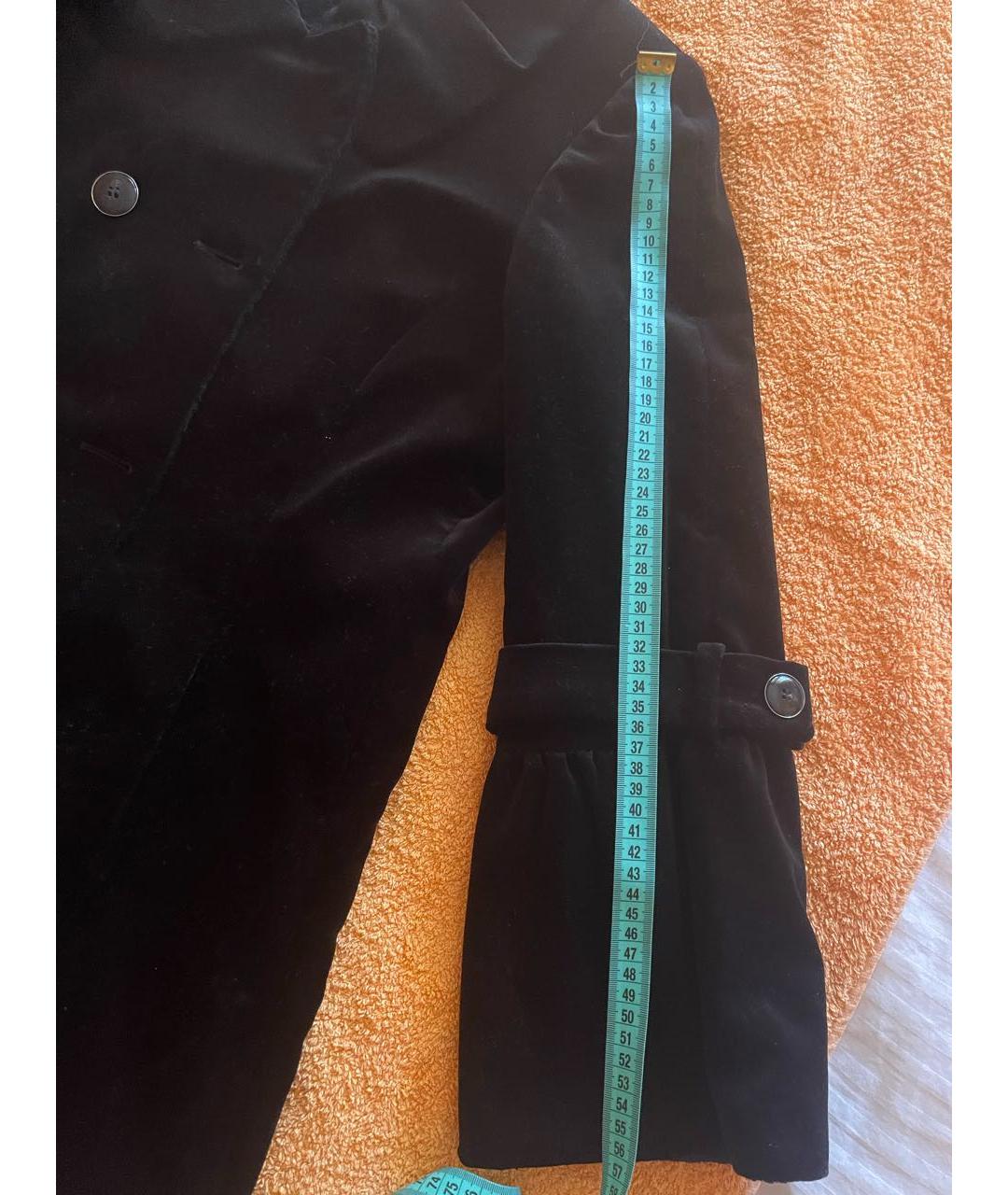 ARMANI COLLEZIONI Черное бархатное пальто, фото 7