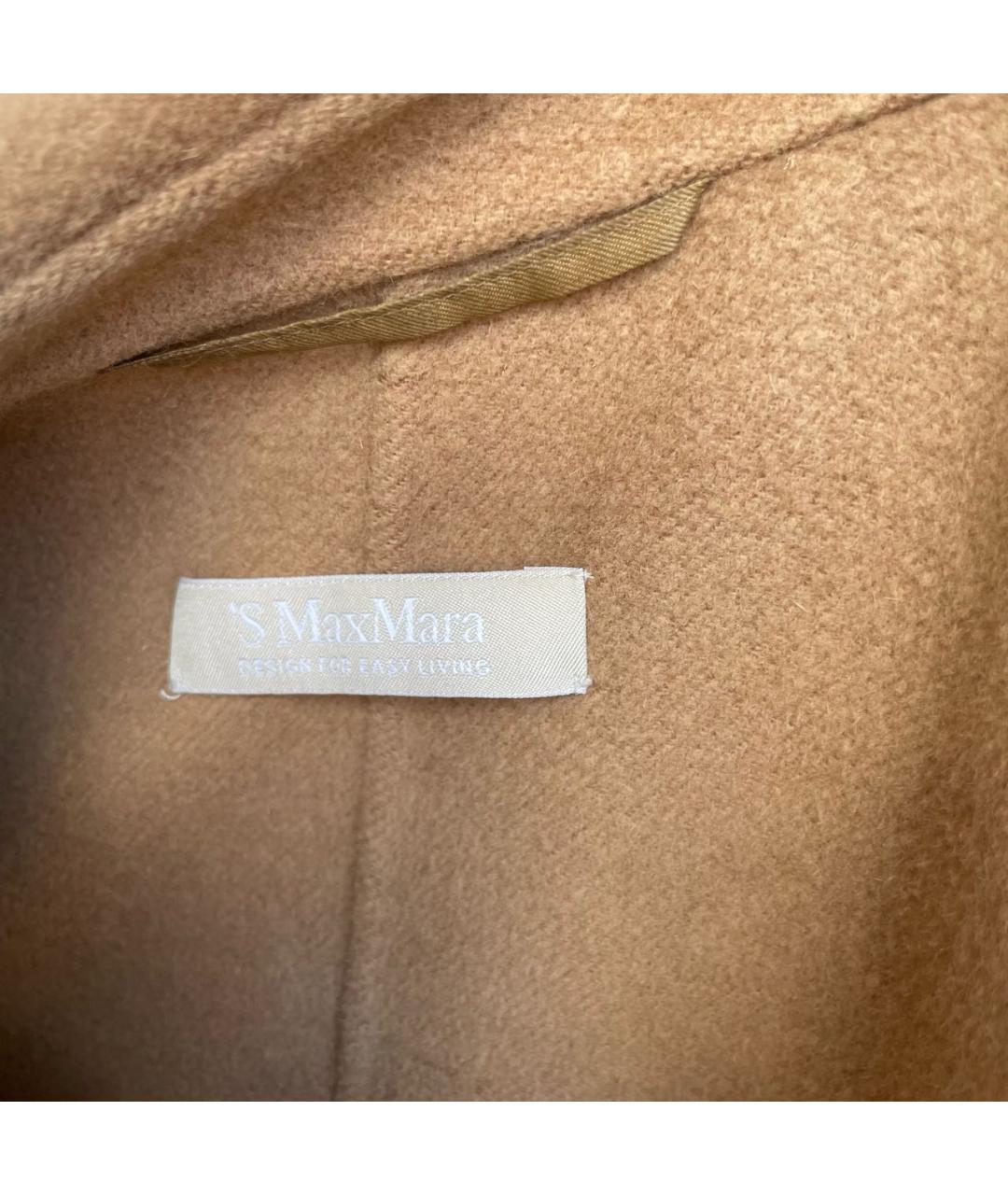 'S MAX MARA Бежевое шерстяное пальто, фото 3