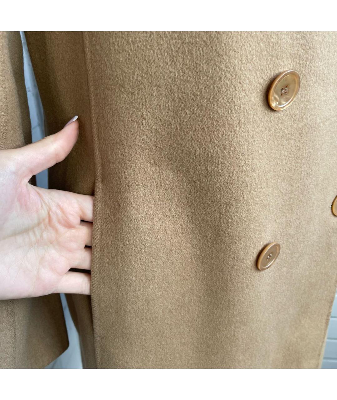 'S MAX MARA Бежевое шерстяное пальто, фото 5
