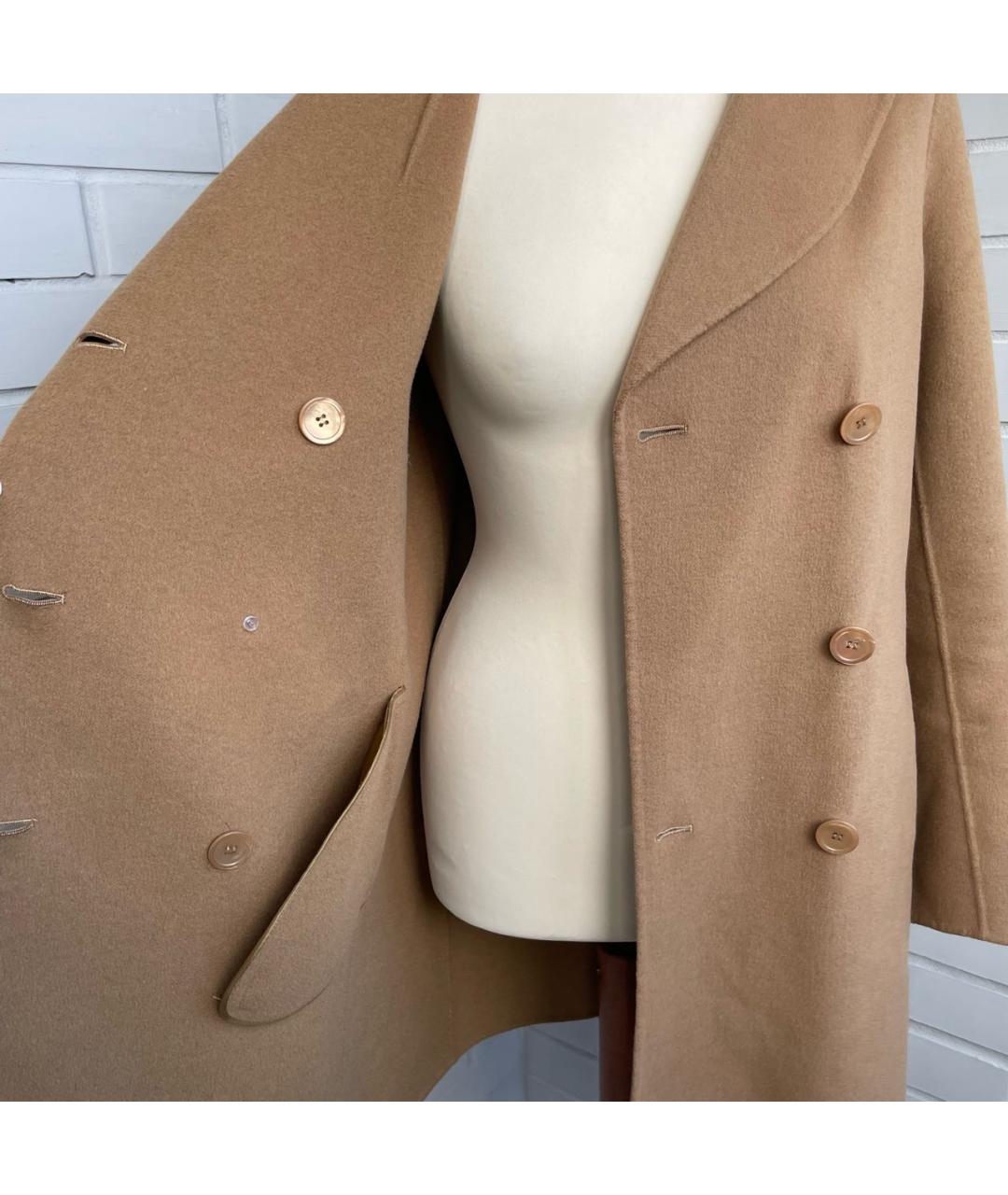 'S MAX MARA Бежевое шерстяное пальто, фото 8