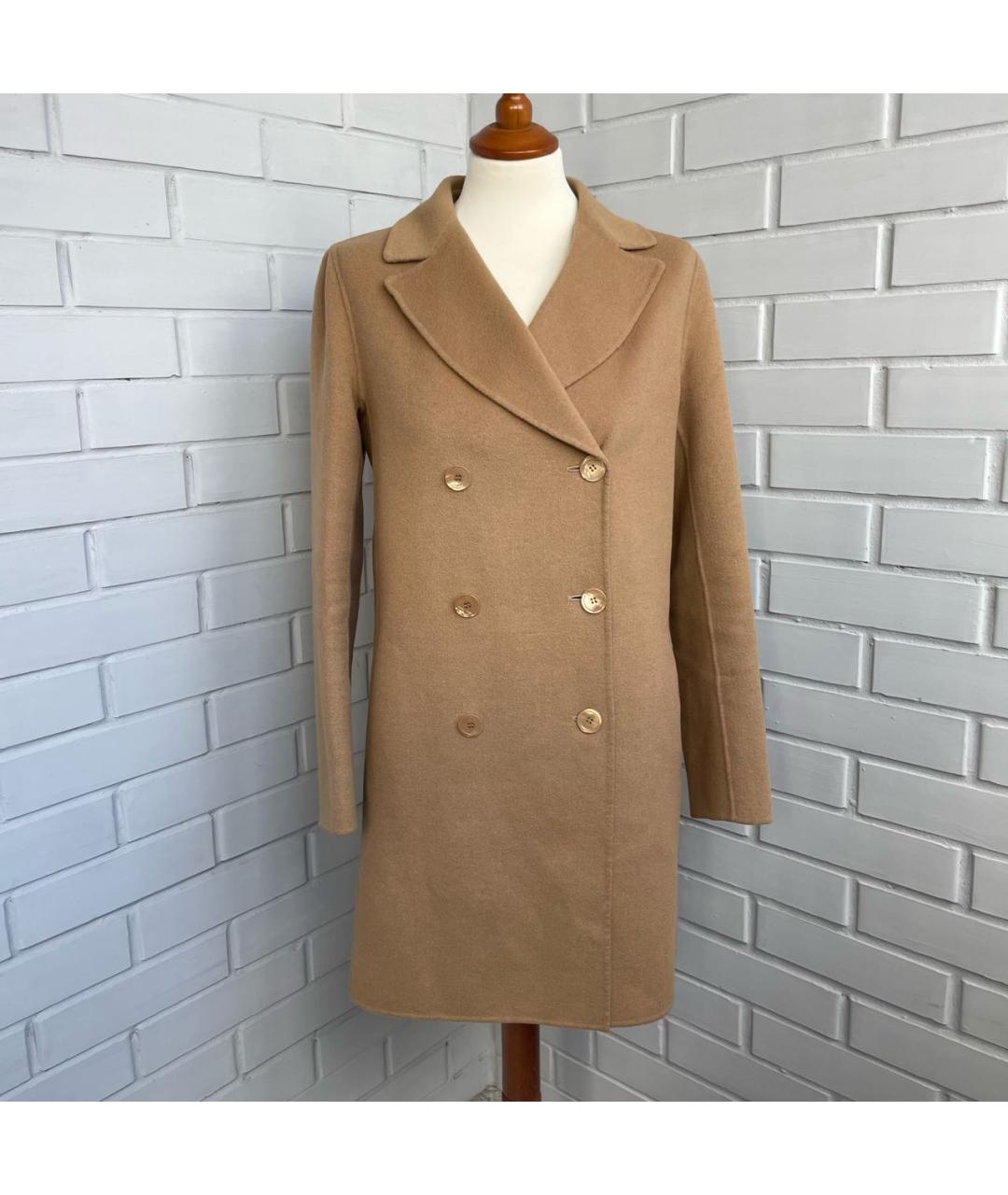 'S MAX MARA Бежевое шерстяное пальто, фото 9