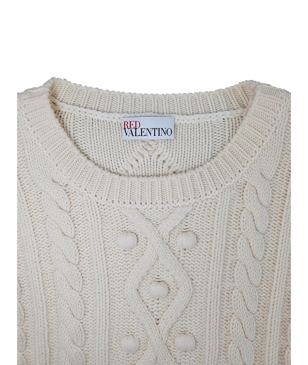 RED VALENTINO Белый шерстяной джемпер / свитер, фото 4