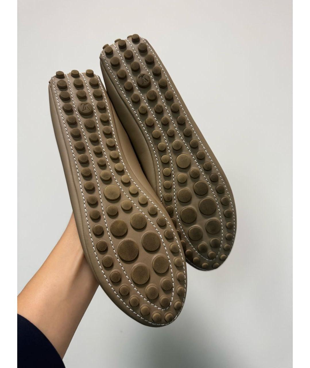LOUIS VUITTON Бежевые кожаные балетки, фото 5