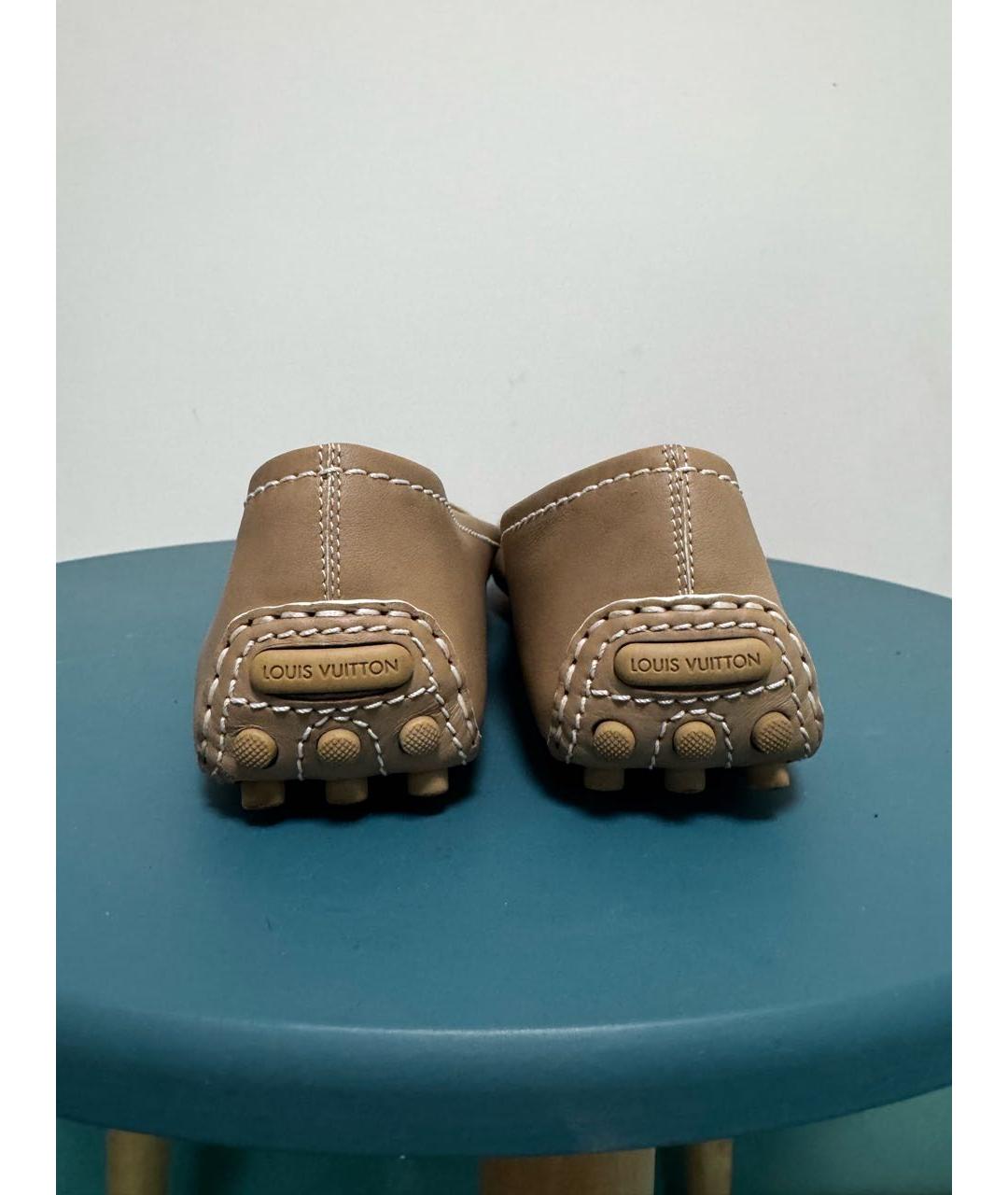 LOUIS VUITTON Бежевые кожаные балетки, фото 2