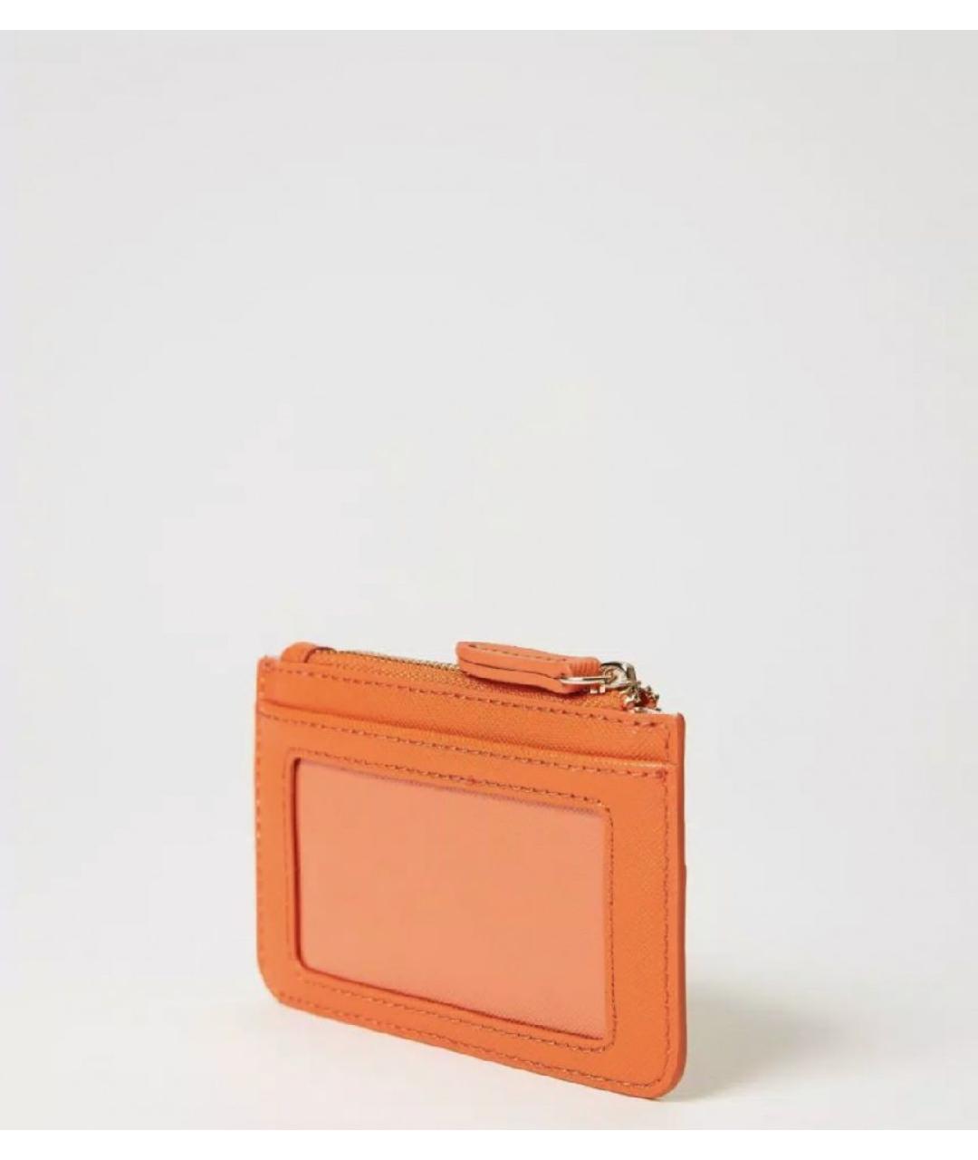 TWIN-SET Оранжевый кожаный кардхолдер, фото 5