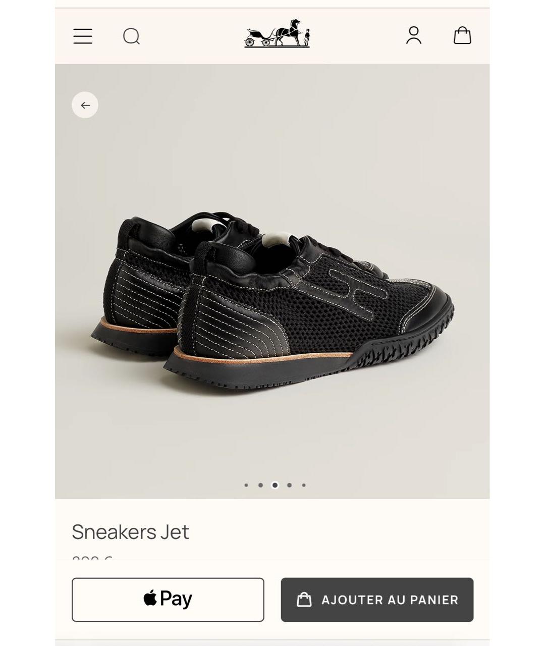 HERMES Черные текстильные кроссовки, фото 6