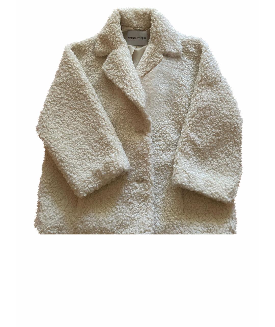 STAND STUDIO Белая меховая шуба, фото 2