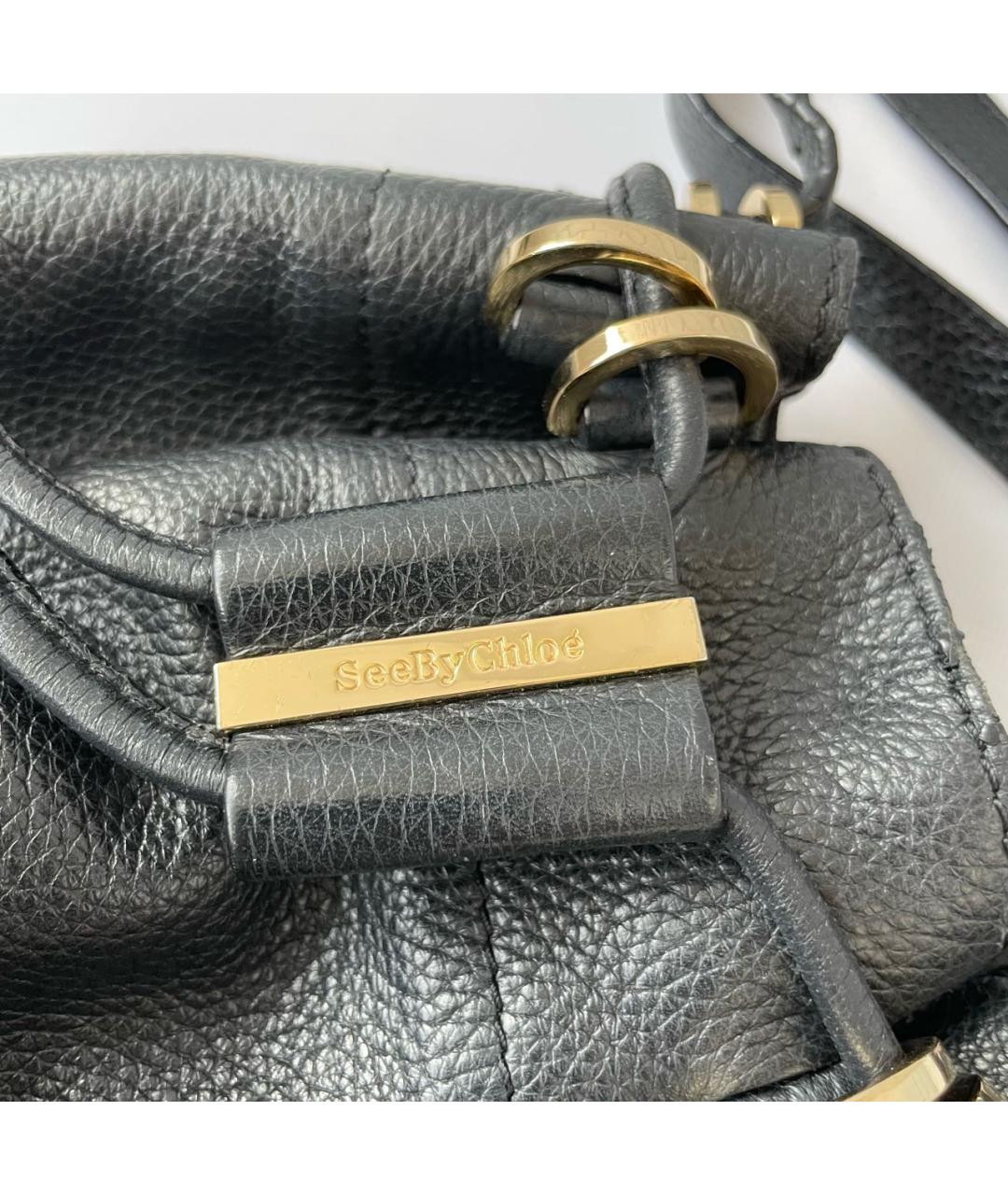 SEE BY CHLOE Черный кожаный рюкзак, фото 6