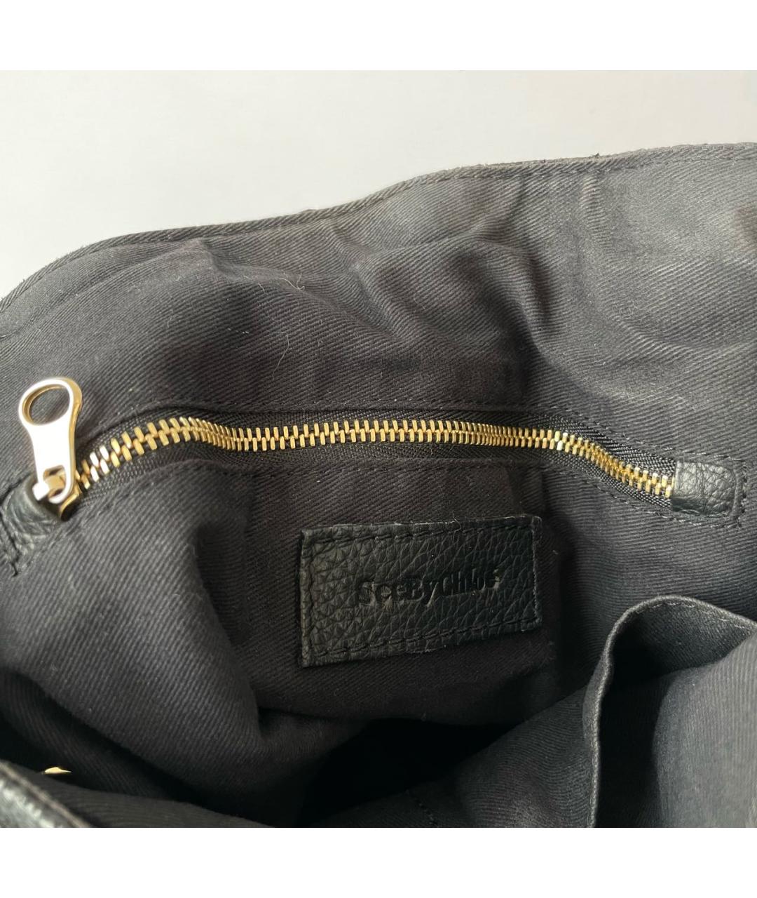 SEE BY CHLOE Черный кожаный рюкзак, фото 4