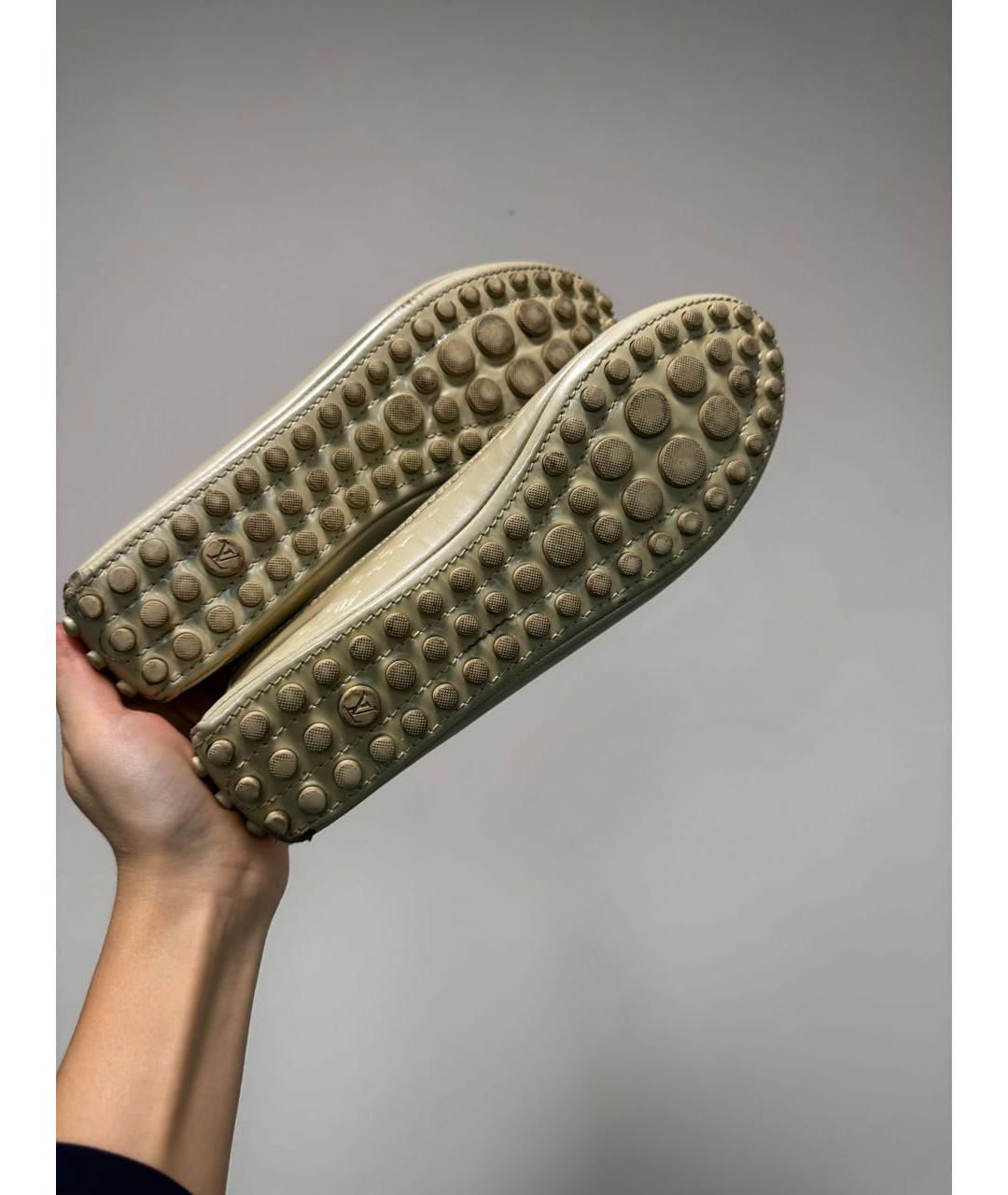 LOUIS VUITTON Бежевые кожаные балетки, фото 5