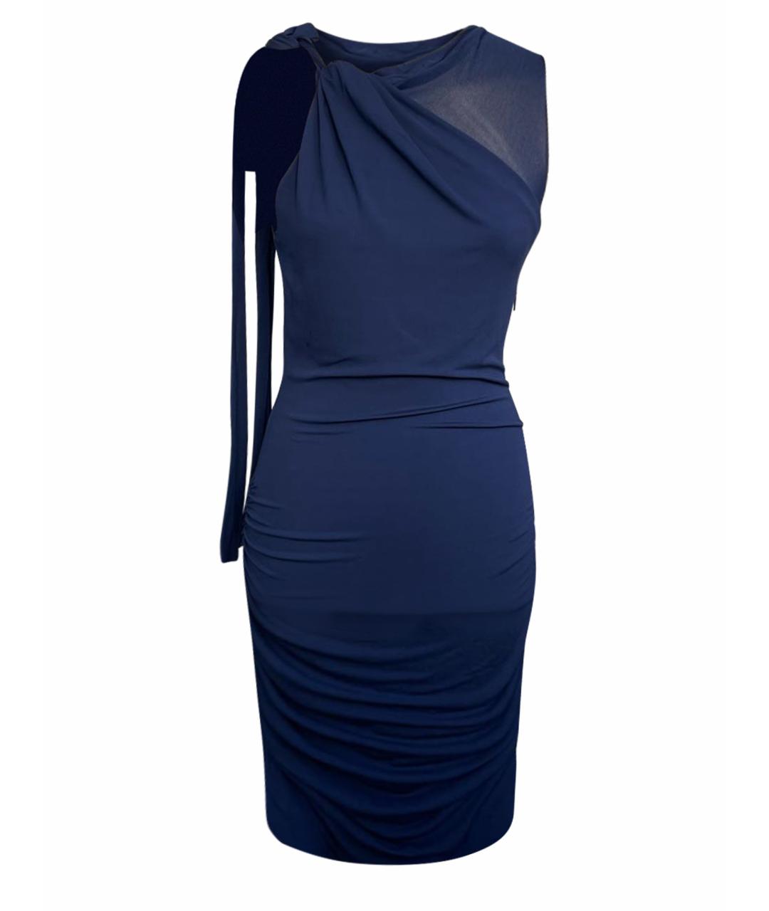 ROBERTO CAVALLI Темно-синее вискозное коктейльное платье, фото 1