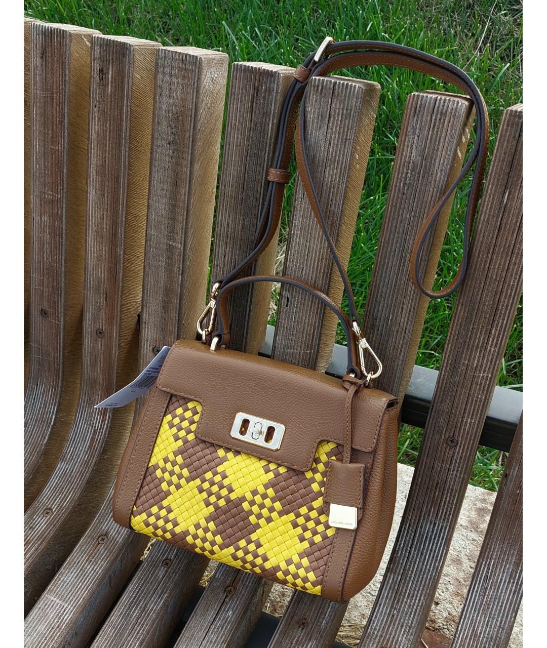 MICHAEL KORS Коричневая кожаная сумка с короткими ручками, фото 2