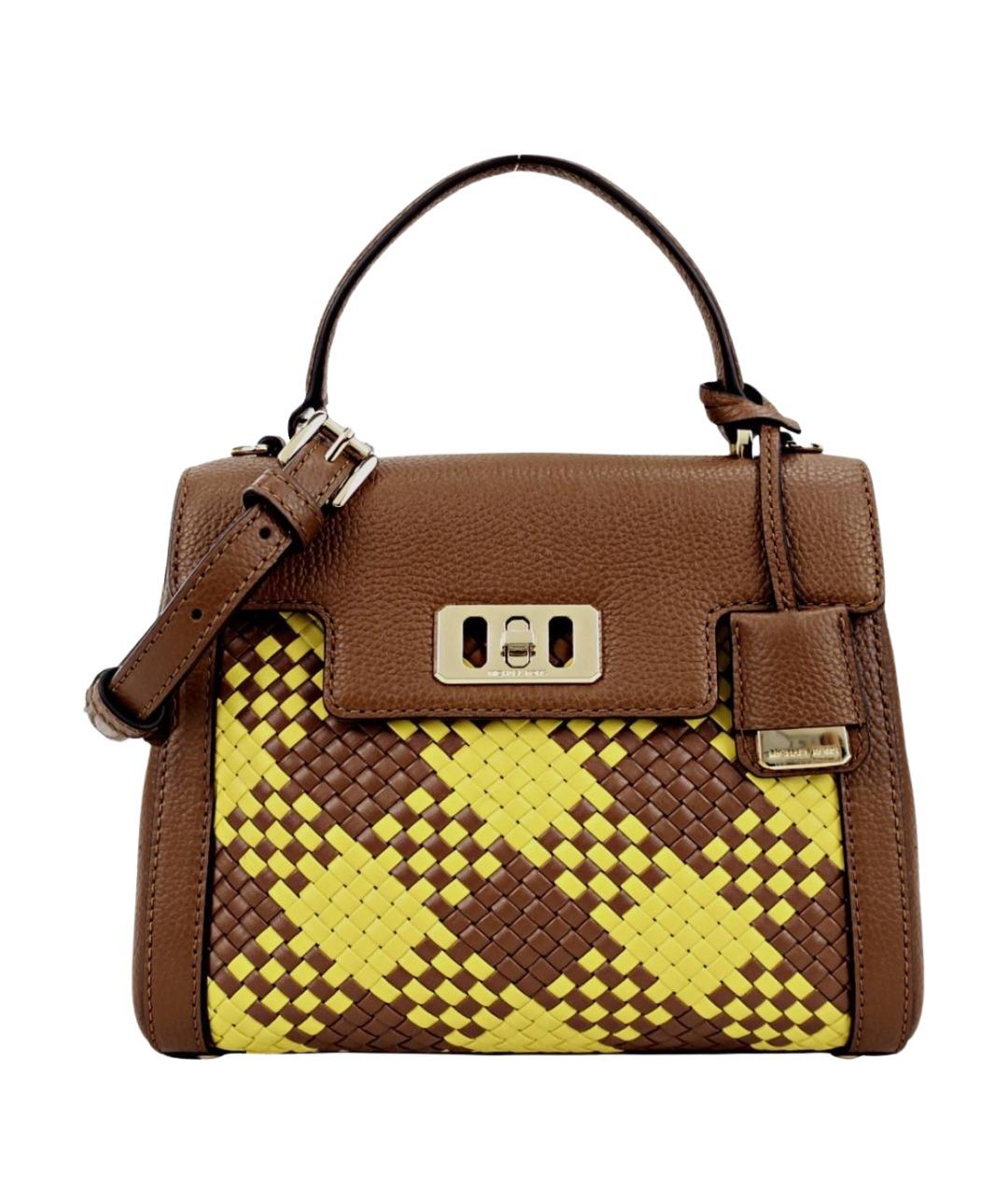 MICHAEL KORS Коричневая кожаная сумка с короткими ручками, фото 10