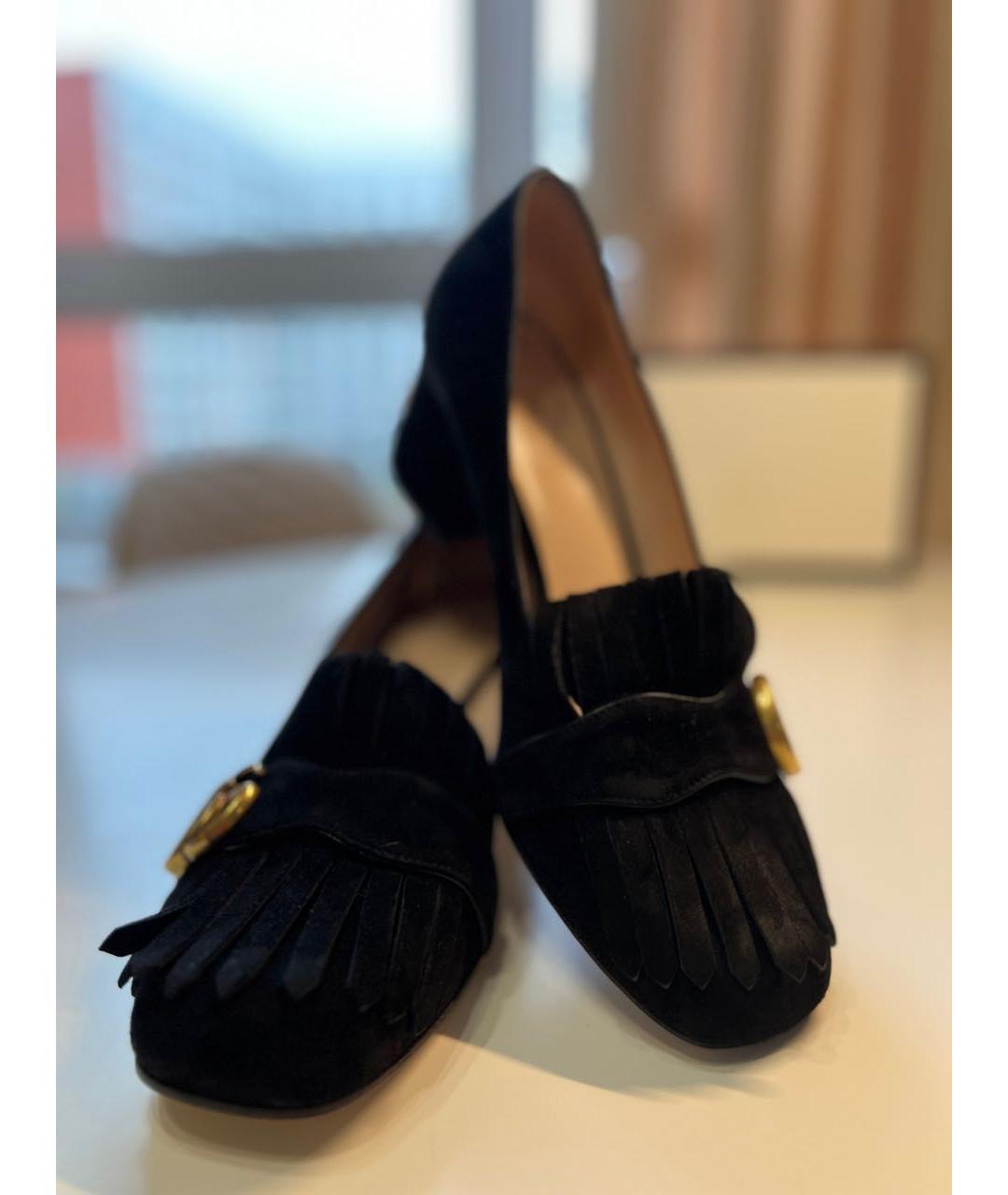 GUCCI Черные замшевые туфли, фото 5