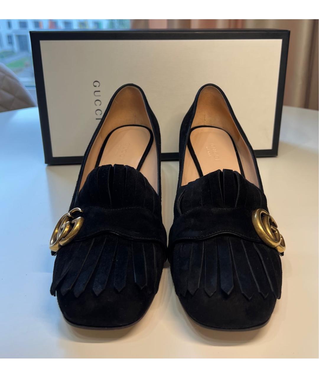 GUCCI Черные замшевые туфли, фото 2