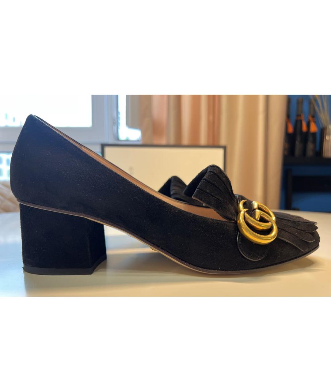 GUCCI Черные замшевые туфли, фото 9