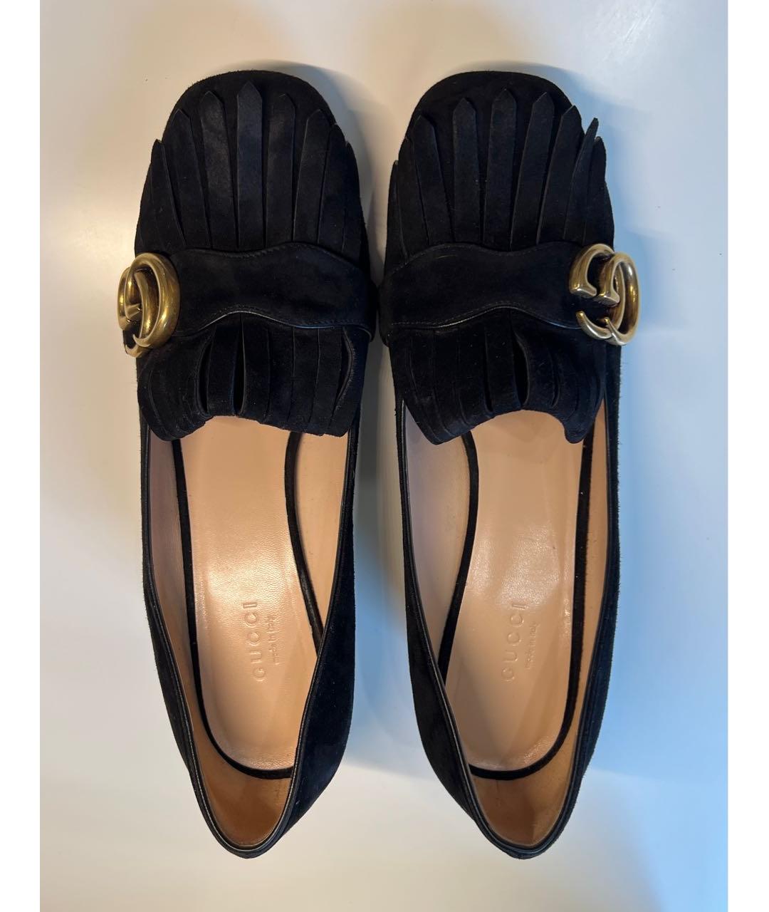 GUCCI Черные замшевые туфли, фото 3