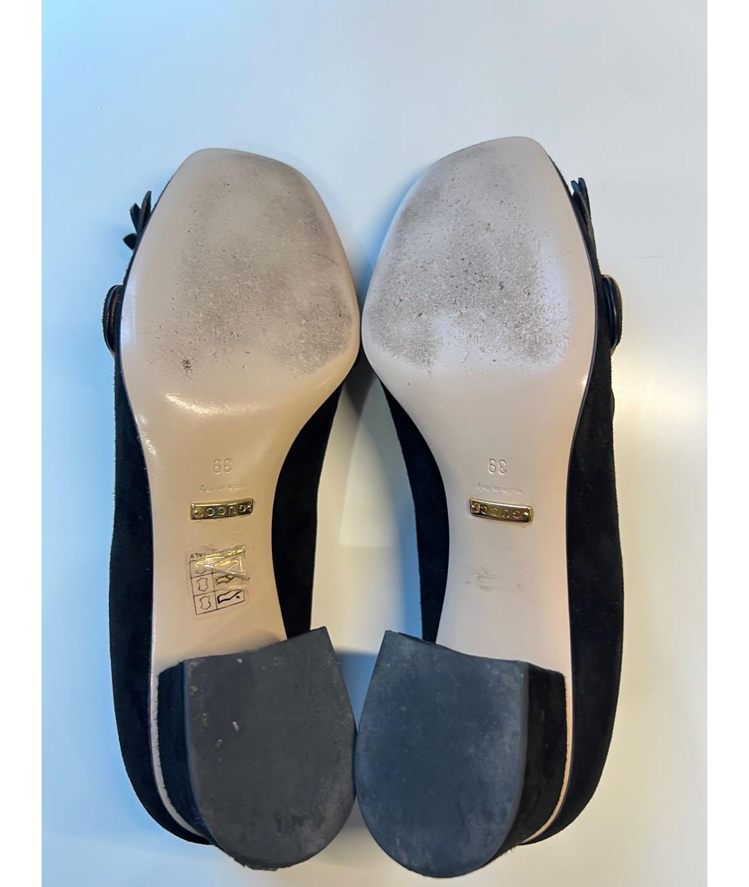 GUCCI Черные замшевые туфли, фото 8