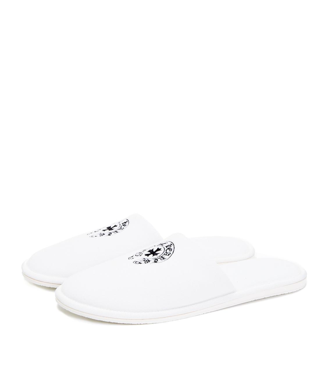 CHROME HEARTS Белые текстильные шлепанцы, фото 2