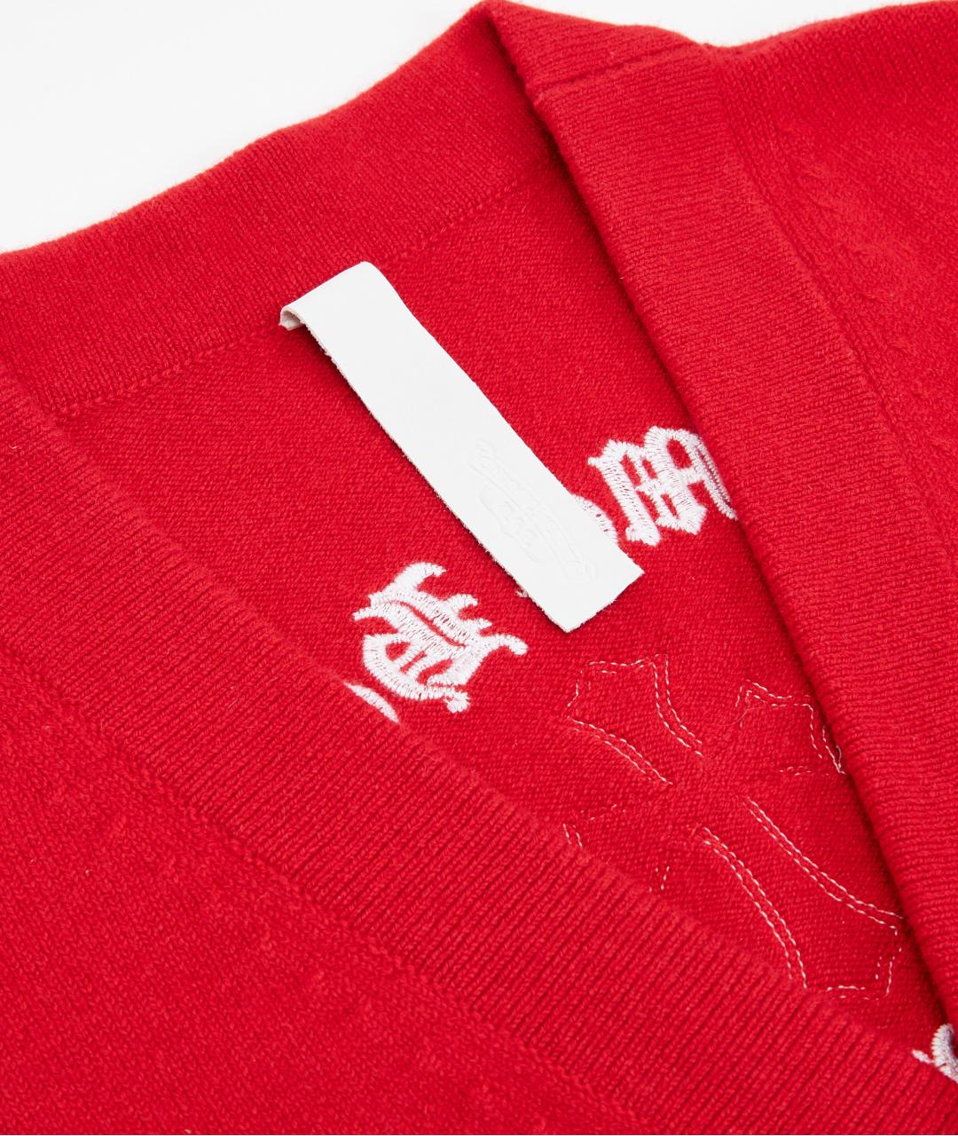 CHROME HEARTS Красный кашемировый кардиган, фото 4