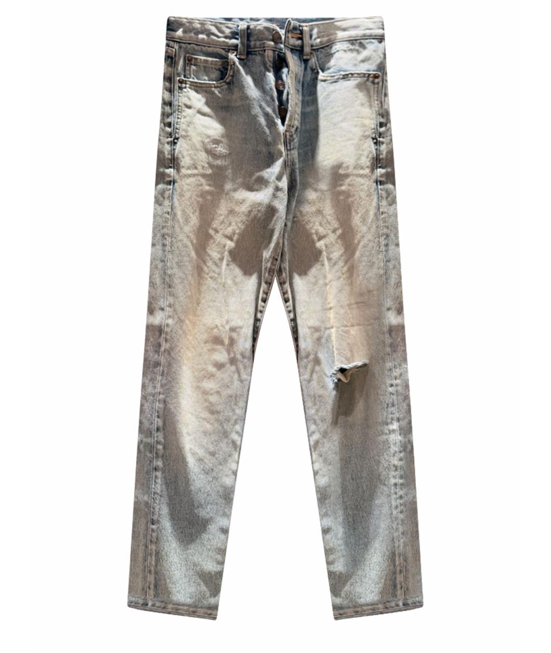 SAINT LAURENT Серые хлопковые джинсы слим, фото 1