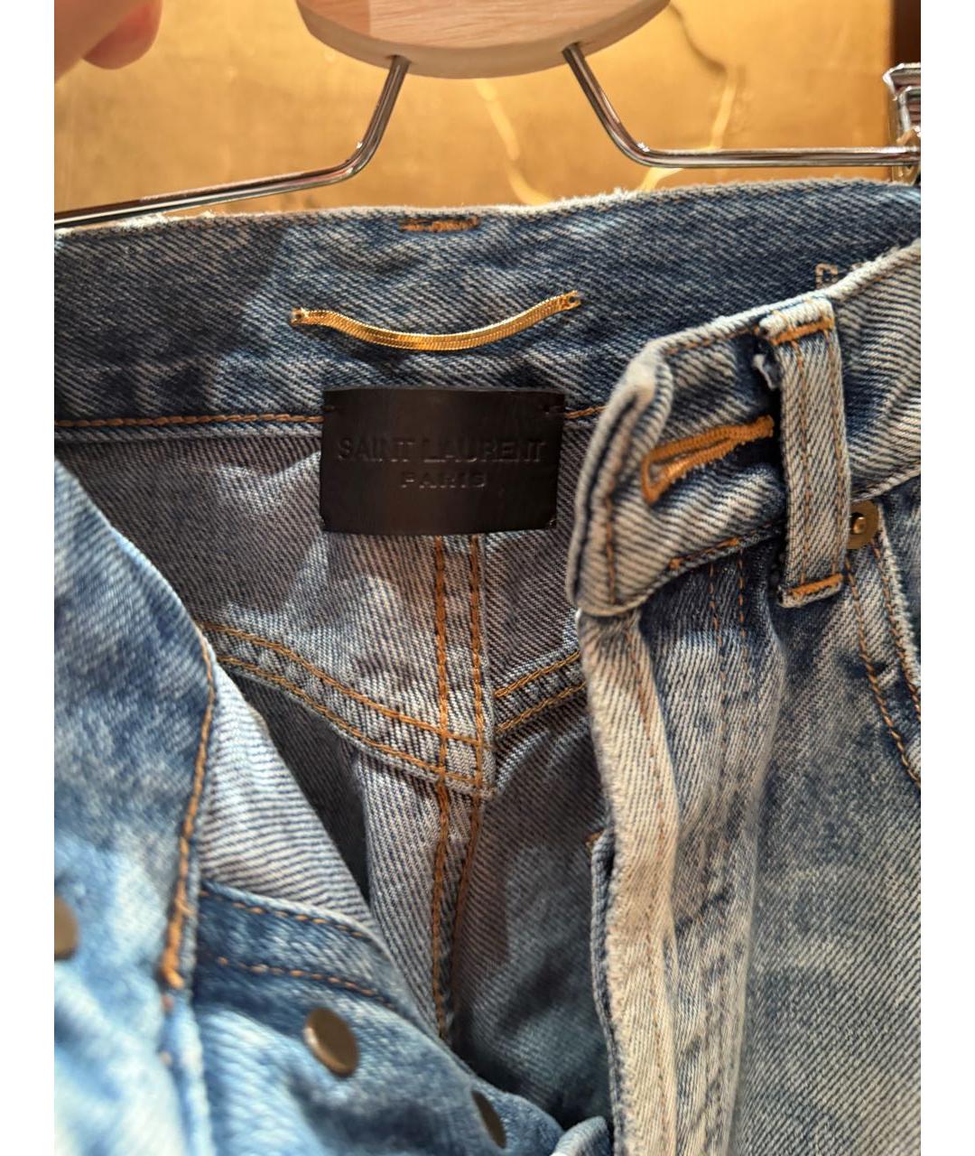 SAINT LAURENT Серые хлопковые джинсы слим, фото 3