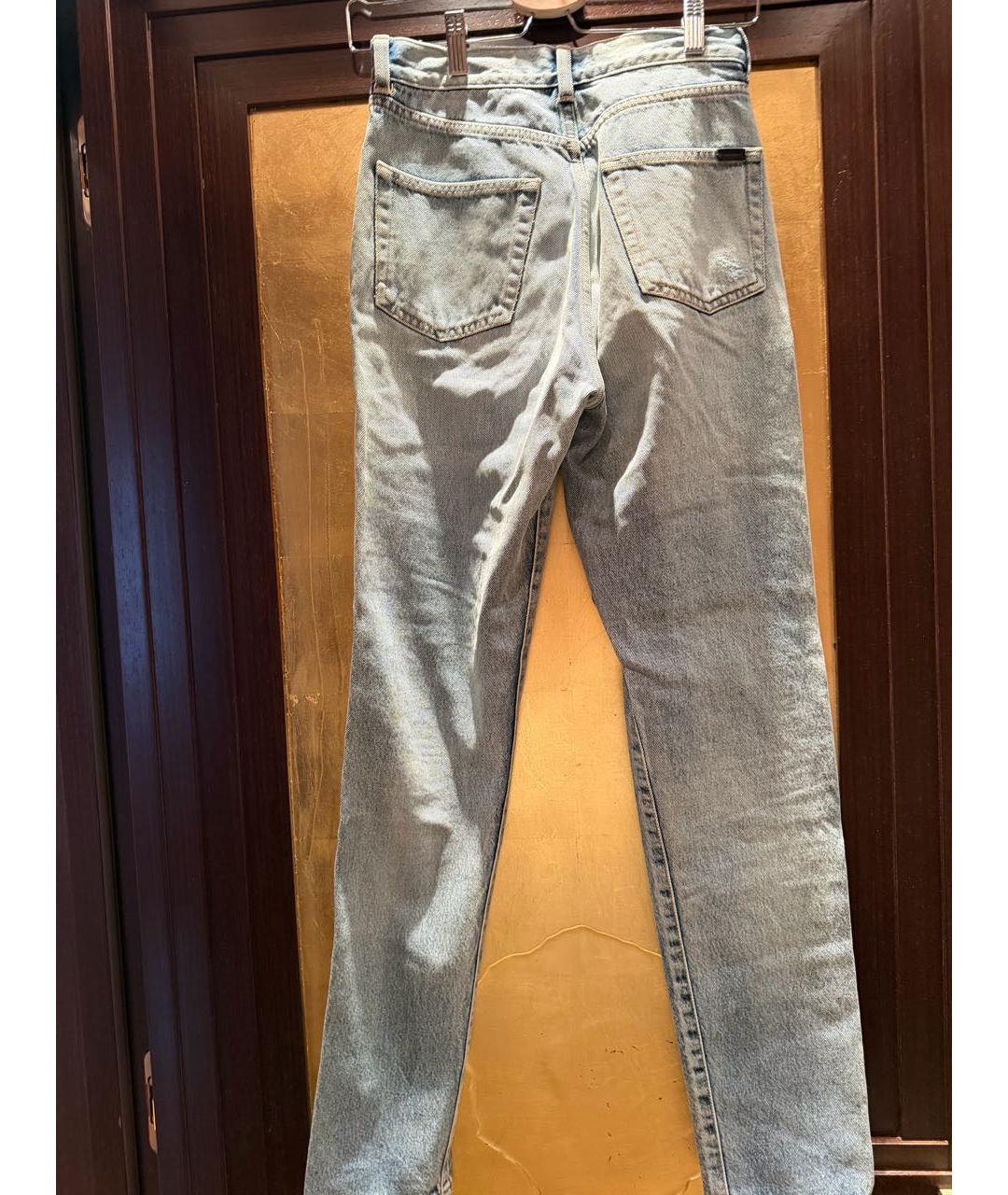 SAINT LAURENT Серые хлопковые джинсы слим, фото 2