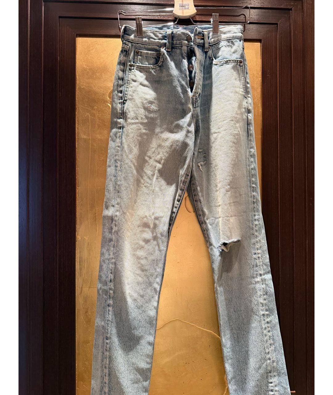 SAINT LAURENT Серые хлопковые джинсы слим, фото 5