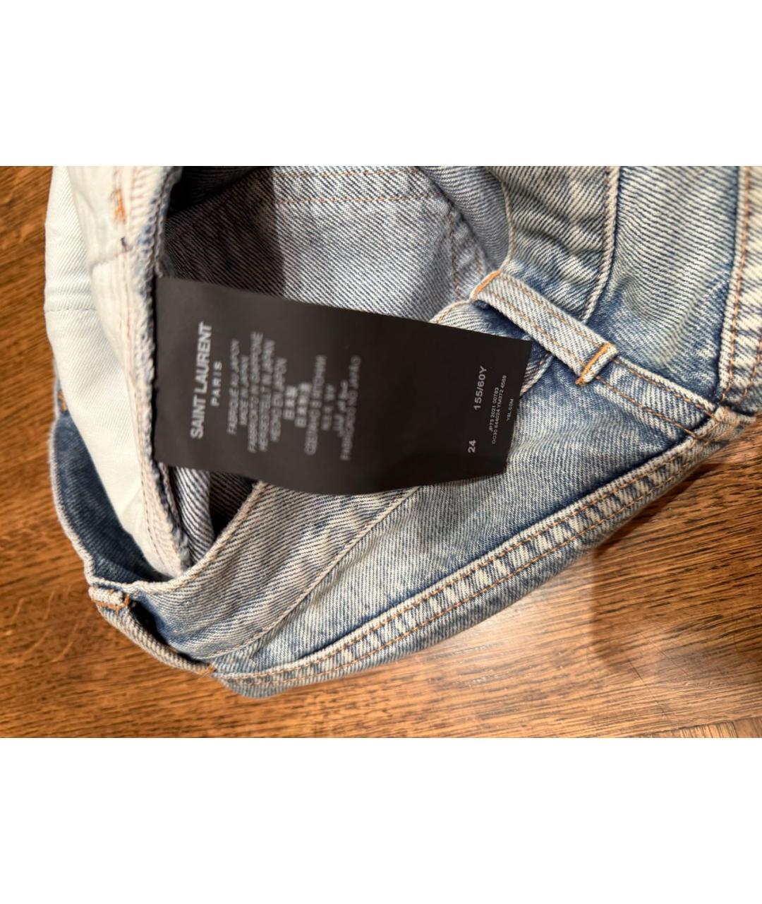 SAINT LAURENT Серые хлопковые джинсы слим, фото 4