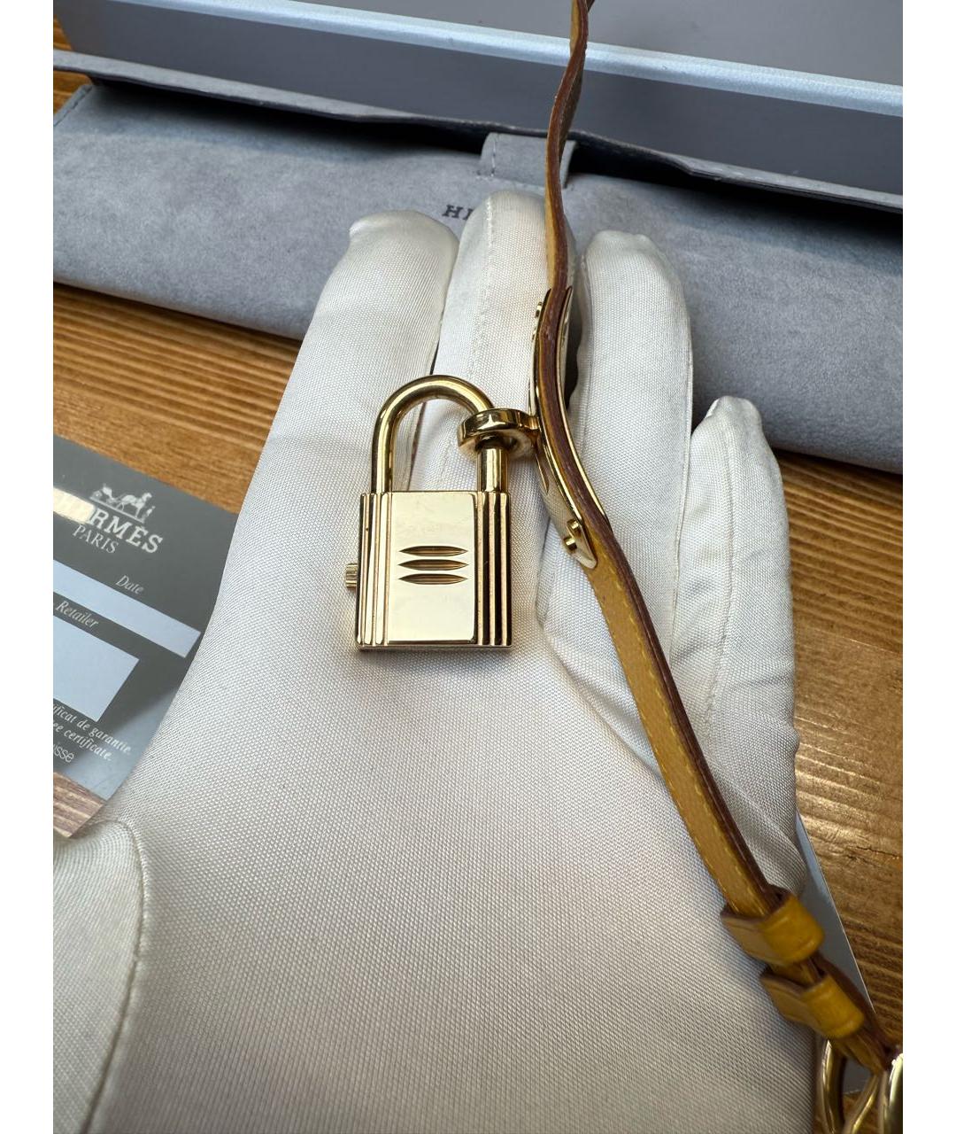 HERMES Желтые позолоченные часы, фото 6