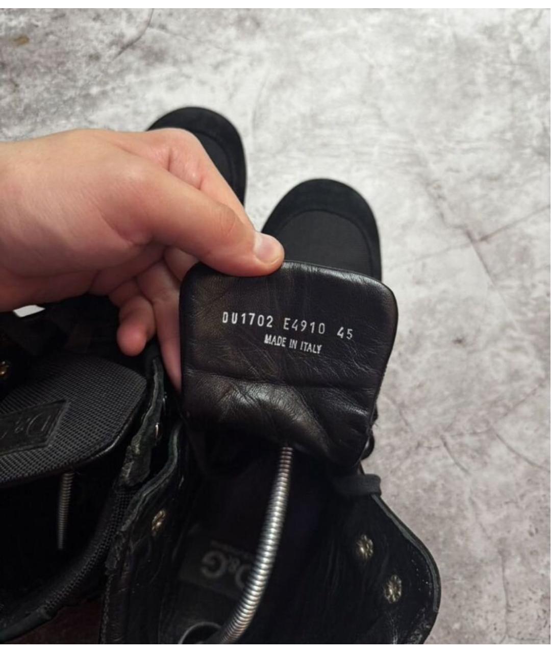 DOLCE&GABBANA Черные замшевые высокие кроссовки / кеды, фото 8