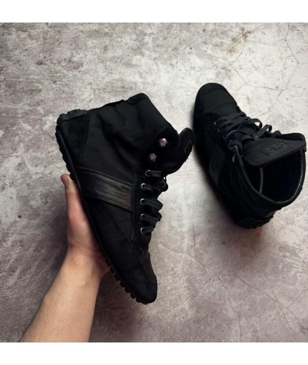 DOLCE&GABBANA Черные замшевые высокие кроссовки / кеды, фото 9