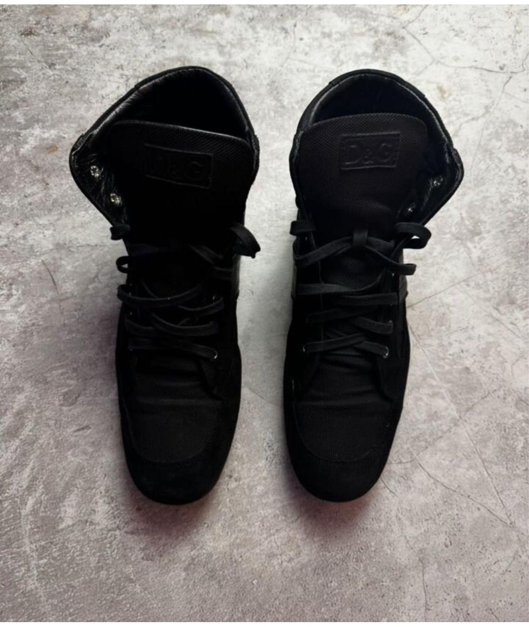 DOLCE&GABBANA Черные замшевые высокие кроссовки / кеды, фото 3