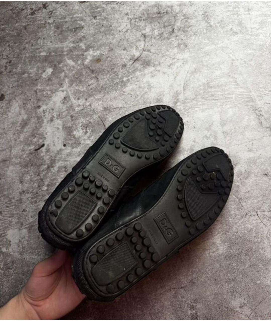 DOLCE&GABBANA Черные замшевые высокие кроссовки / кеды, фото 7