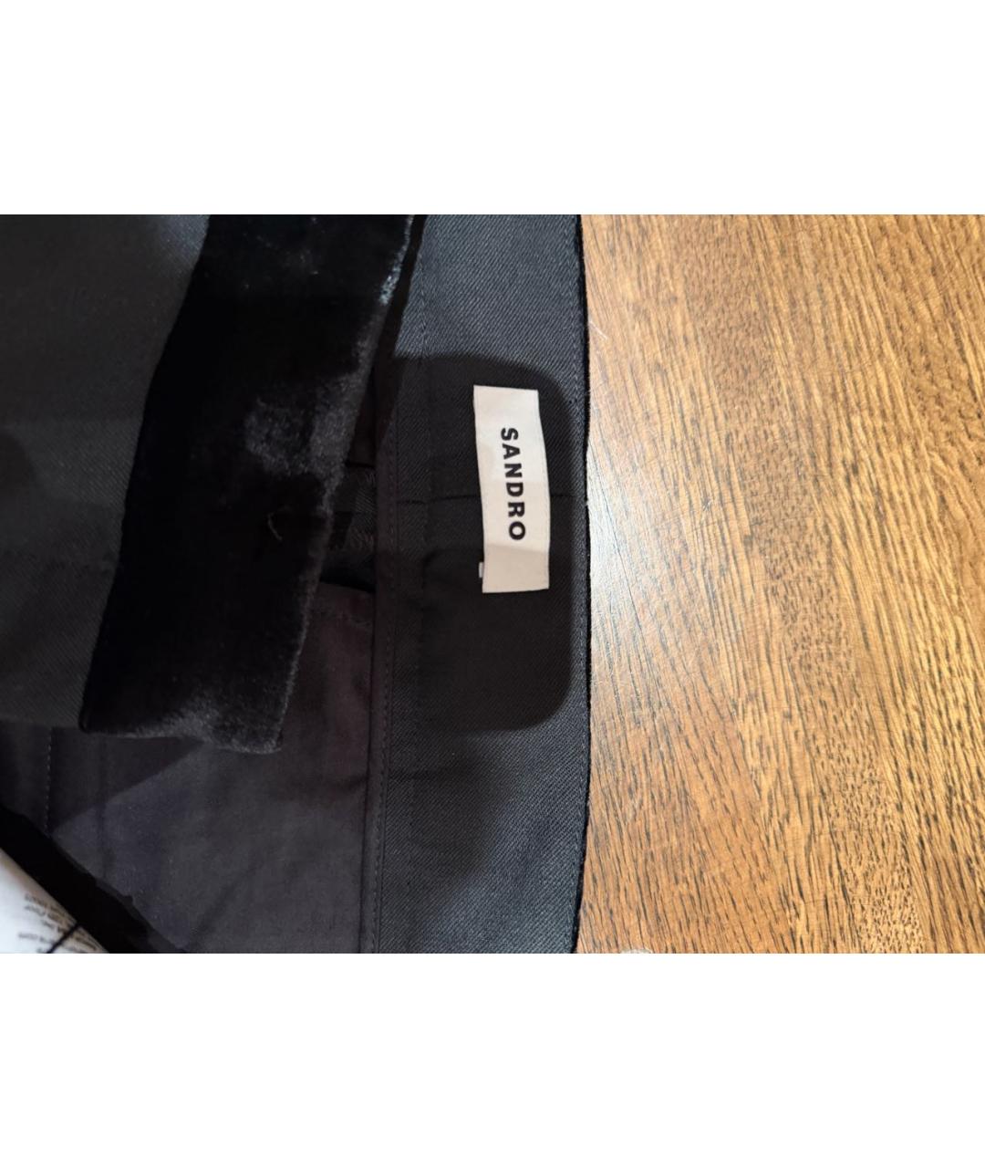 SANDRO Черные шерстяные брюки узкие, фото 3