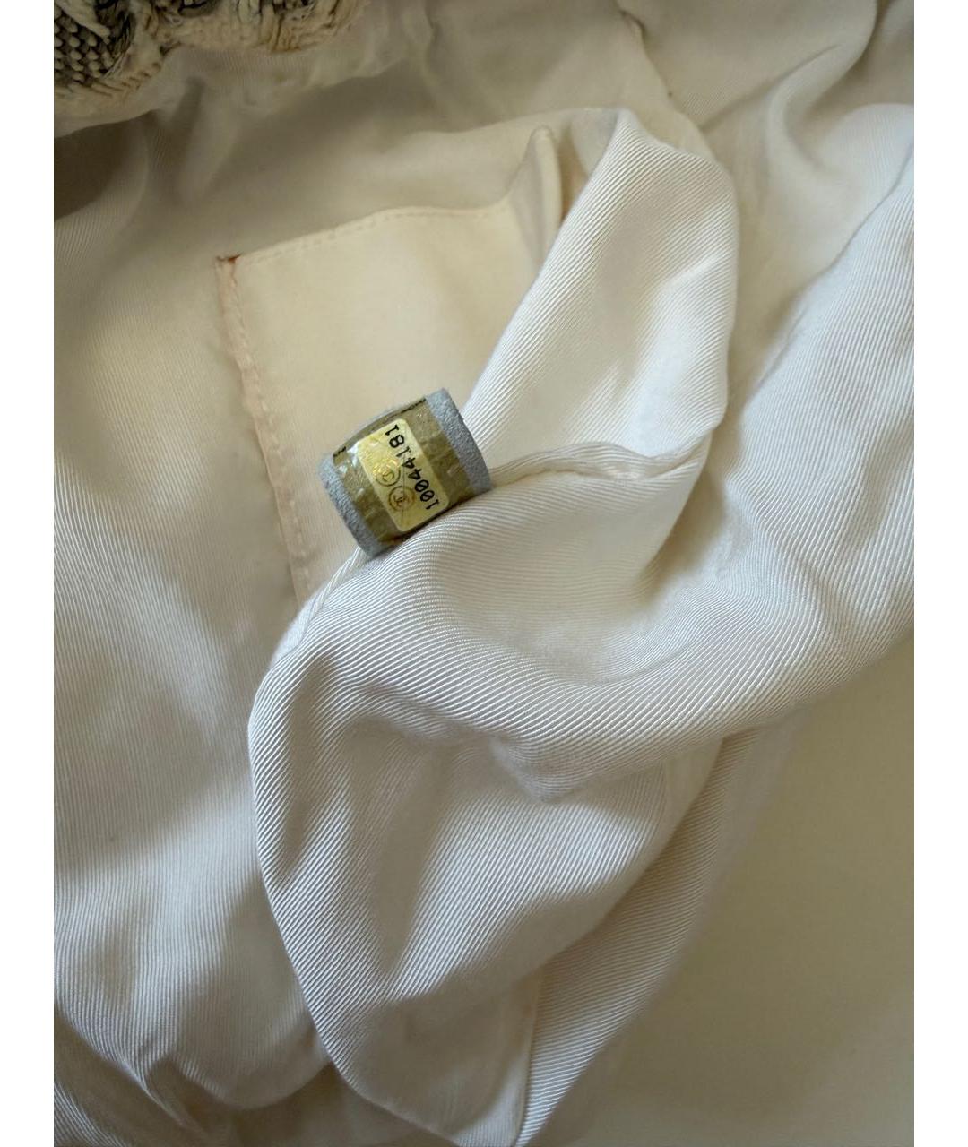 CHANEL Белая твидовая сумка с короткими ручками, фото 5